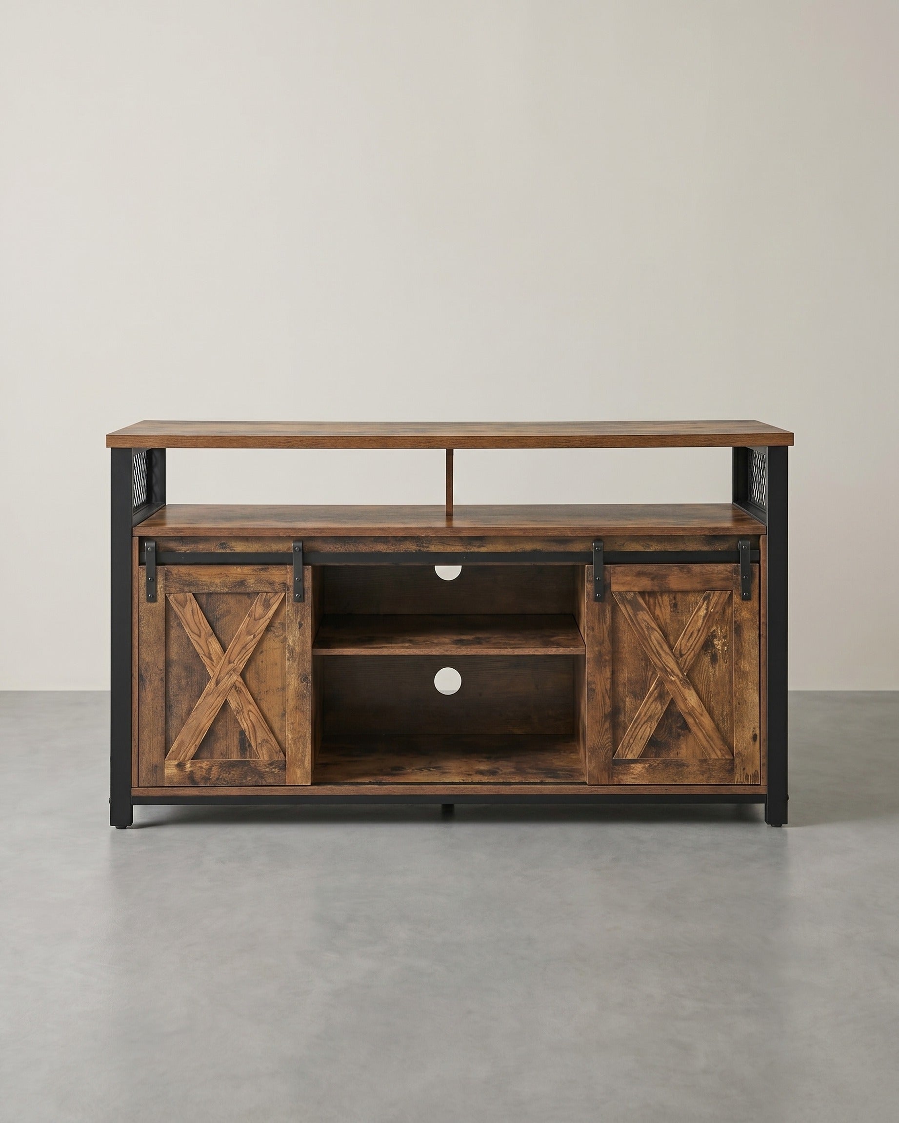 Country-TV-Schrank mit Scheunentüren – Stabiles & geräumiges Design