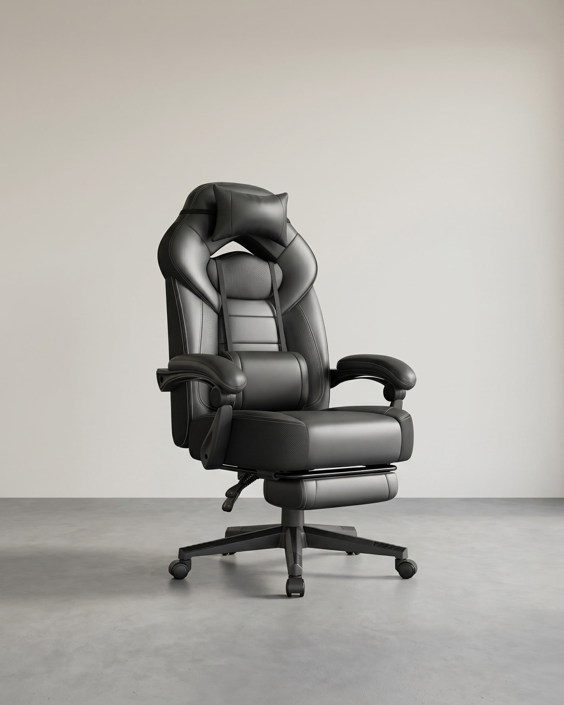 Gaming-Stuhl mit Fußstütze – ergonomisch – neigbar – höhenverstellbar
