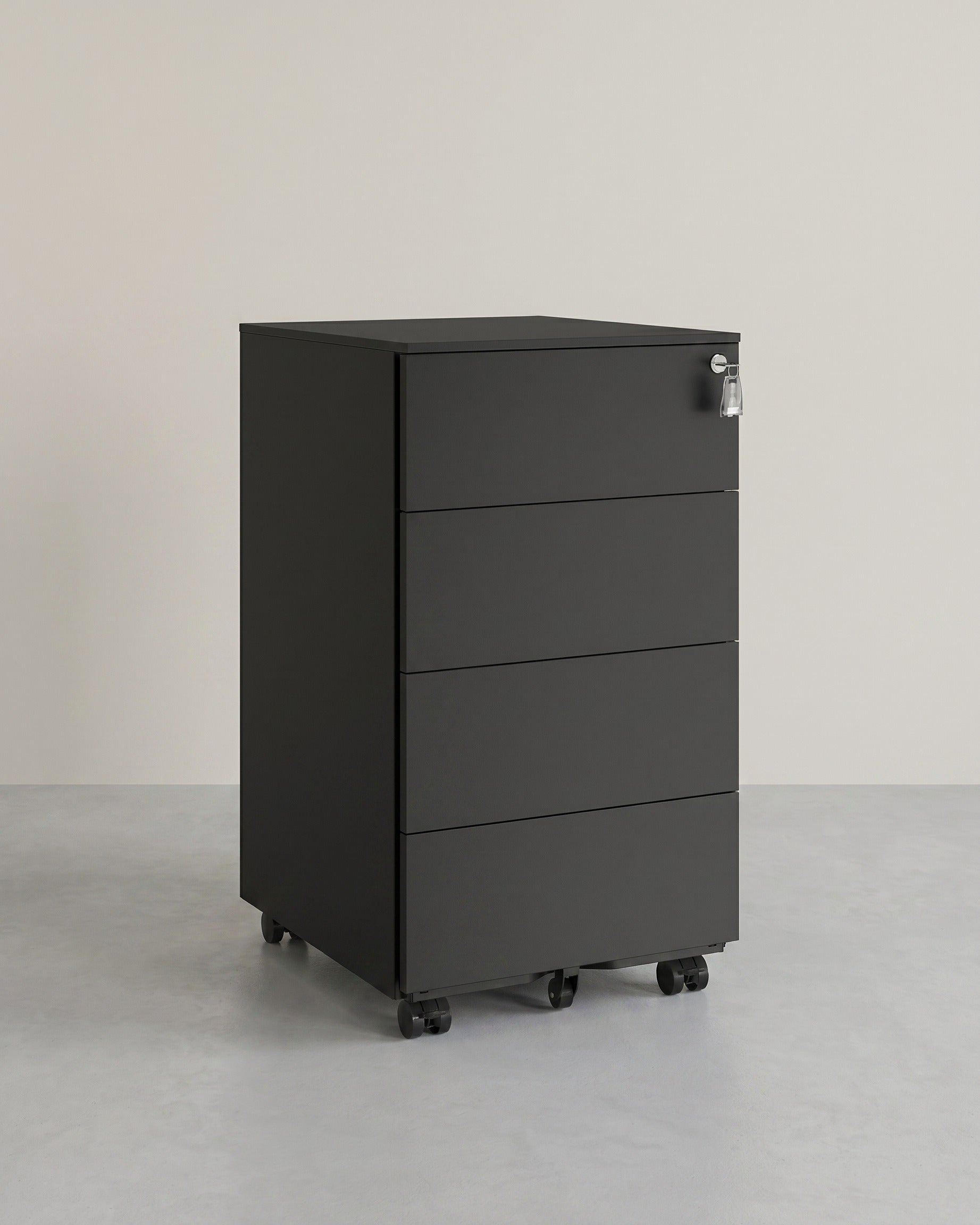 Metallschubladenschrank mit 3 Schubladen – Kompakter Büroschrank auf Rollen – Robustes und sicheres Design