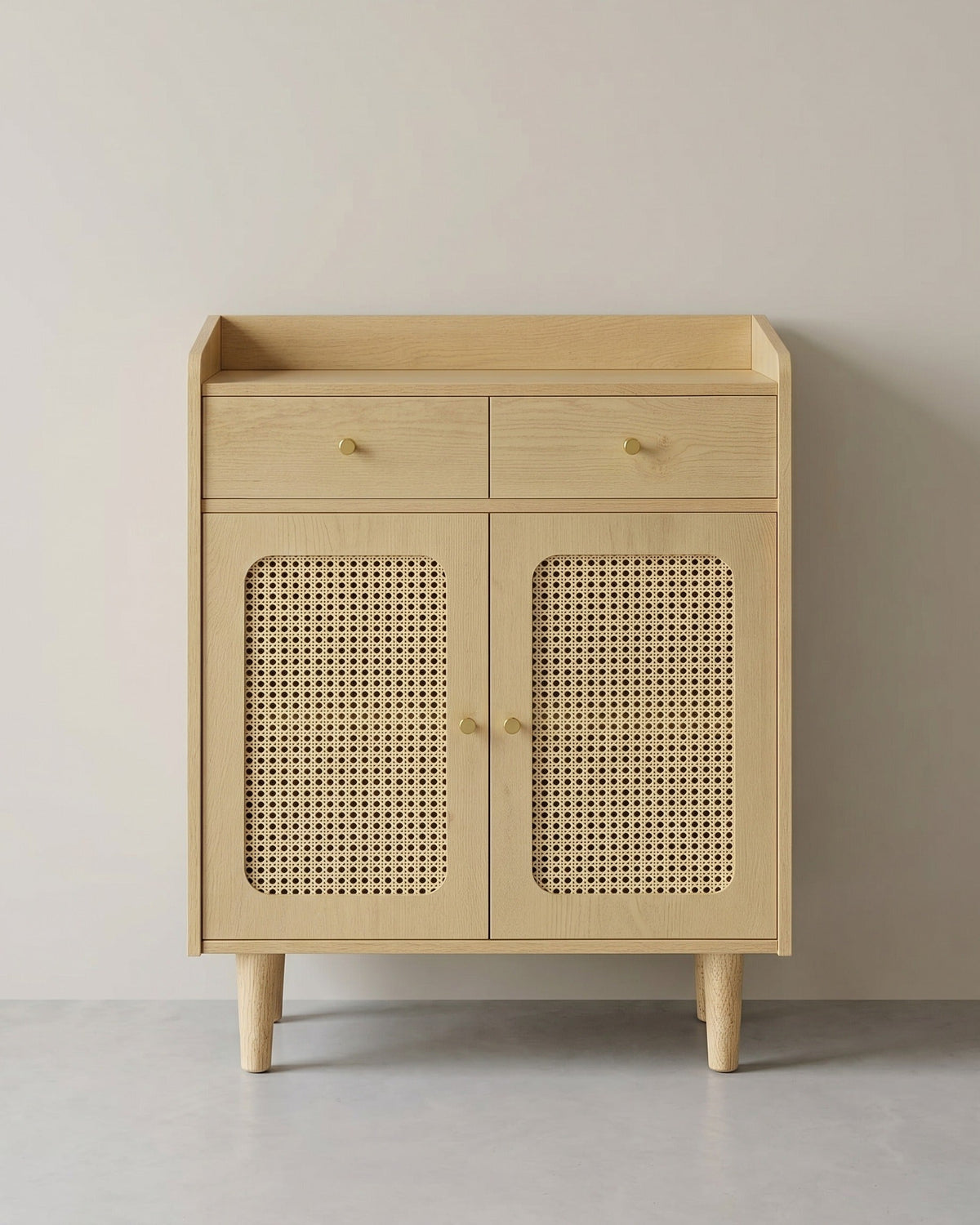 Sideboard – Stilvoller Aufbewahrungsschrank mit Rattan- und Massivholzbeinen