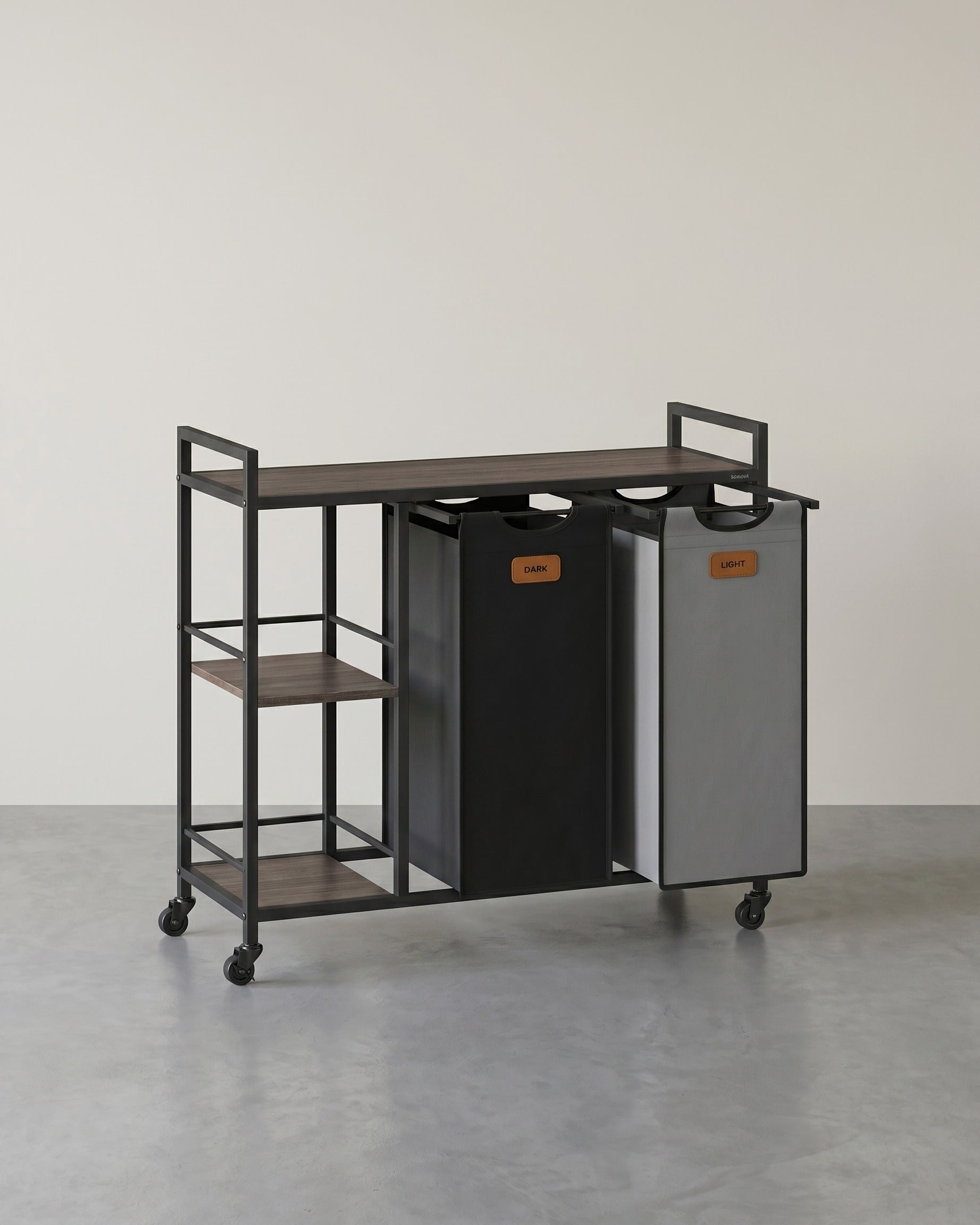 Wäschekorbwagen 2 x 50L - Wäschekorb mit Rädern