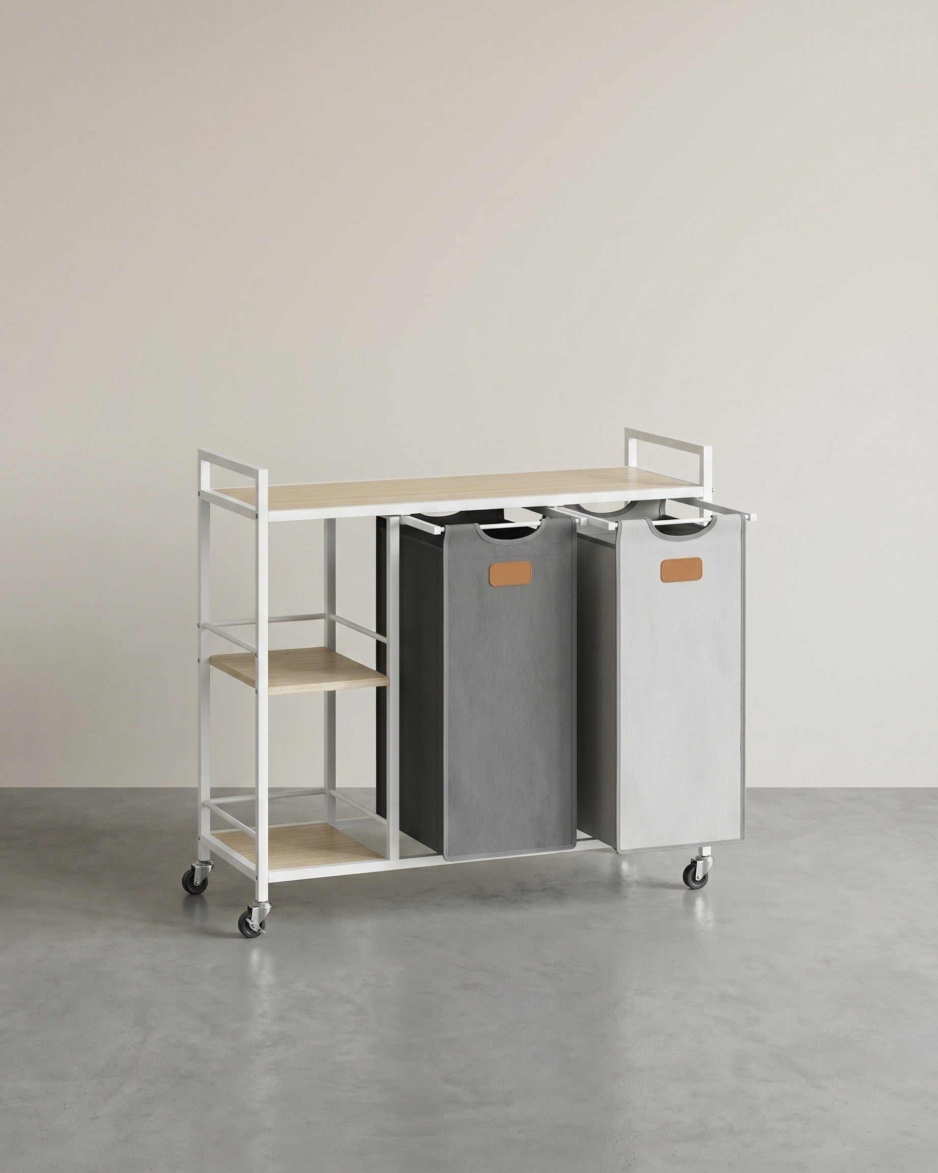 Wäschekorbwagen 2 x 50L - Wäschekorb mit Rädern