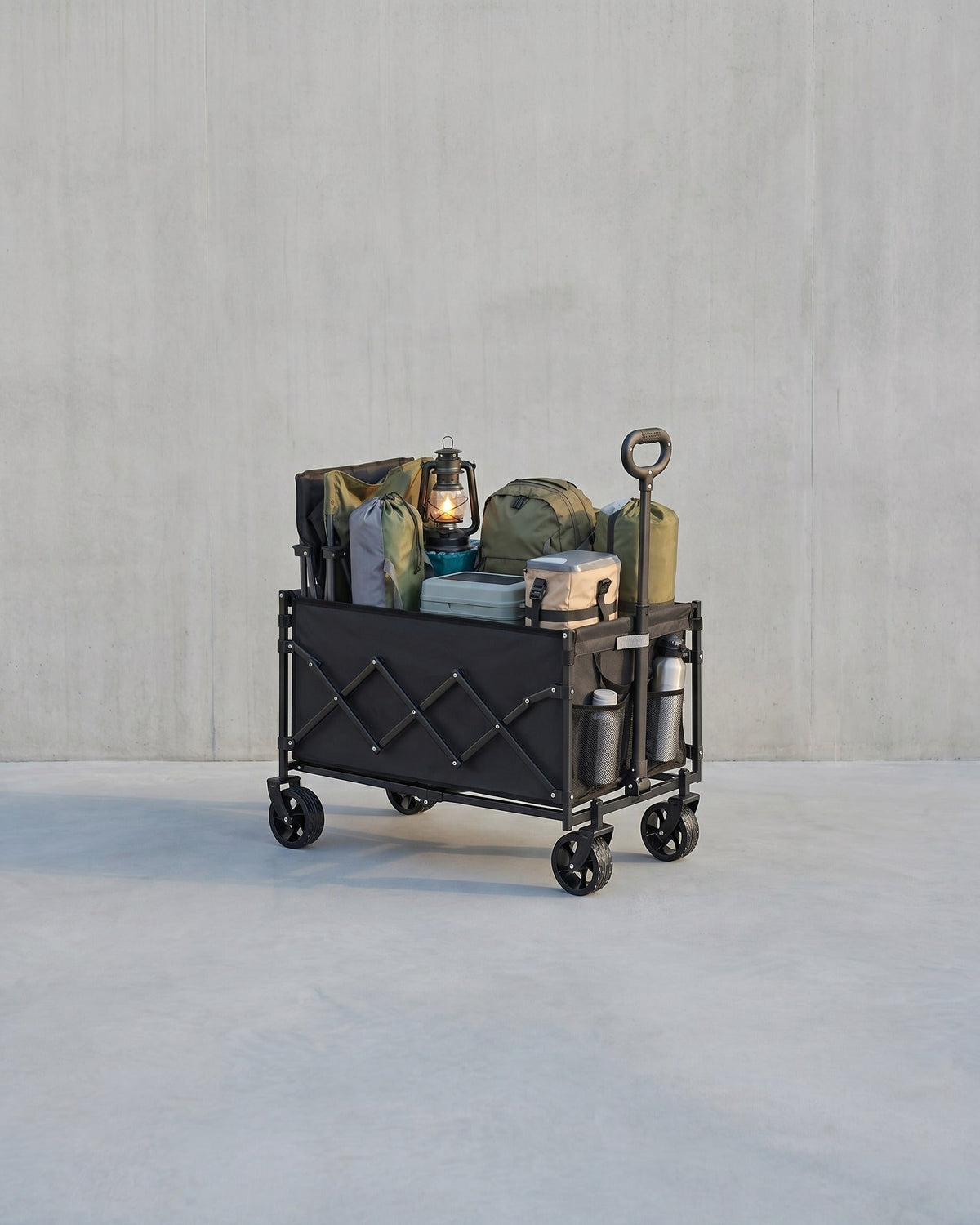 Klappbarer Bollerwagen - Transportwagen Mit Abnehmbaren Rädern - Handwagen Für Garten, Camping Und Strand