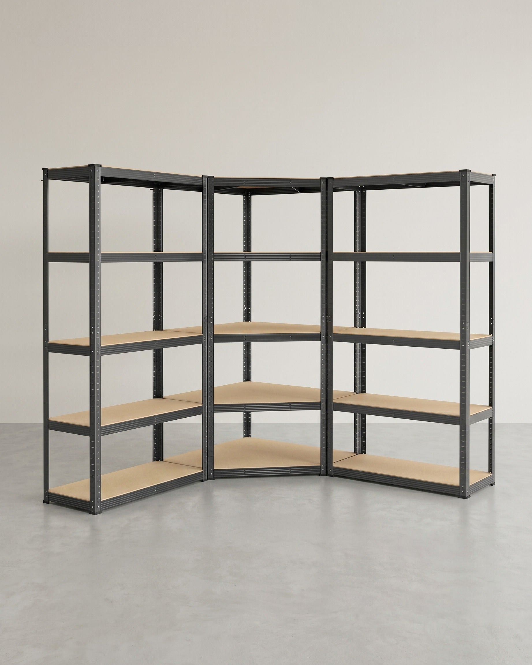 Eckregal mit hoher Tragkraft – Modulares Regalsystem – Verstellbare Regalböden – Für Garage, Keller und Lagerraum