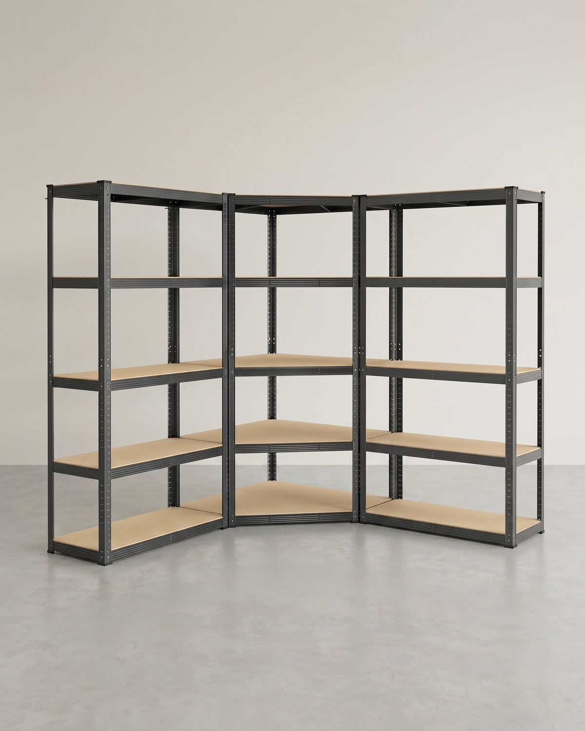 Eckregal mit hoher Tragkraft – Modulares Regalsystem – Verstellbare Regalböden – Für Garage, Keller und Lagerraum