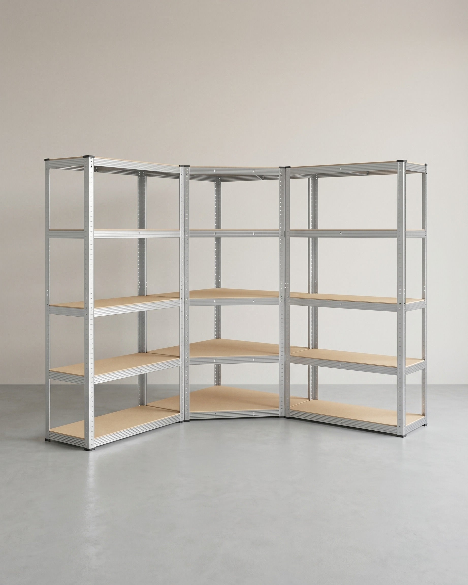 Eckregal mit hoher Tragkraft – Modulares Regalsystem – Verstellbare Regalböden – Für Garage, Keller und Lagerraum