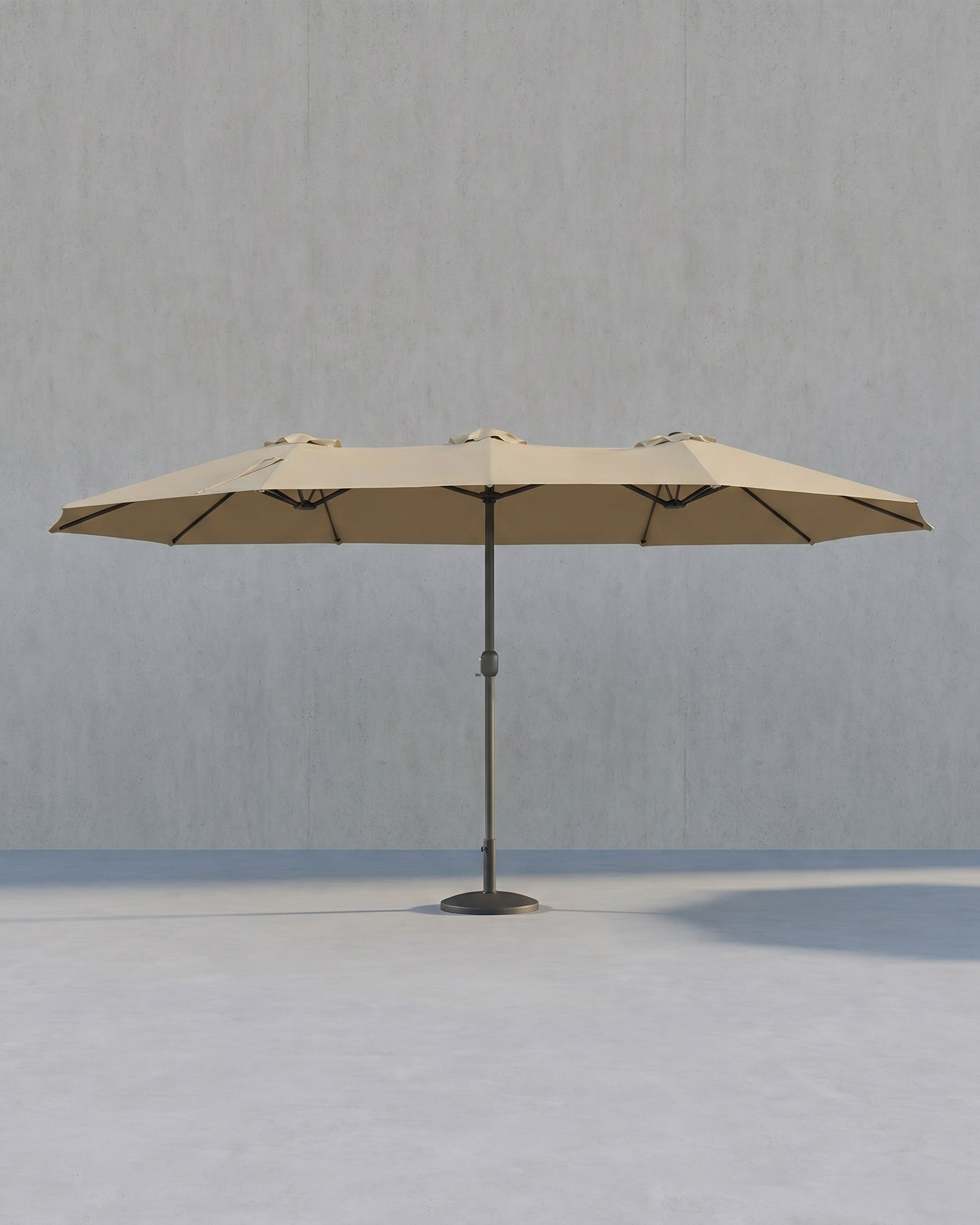 Doppelschirm 460 x 270 cm, – UV-Schutz UPF 50+ – Mit Korkkurbel