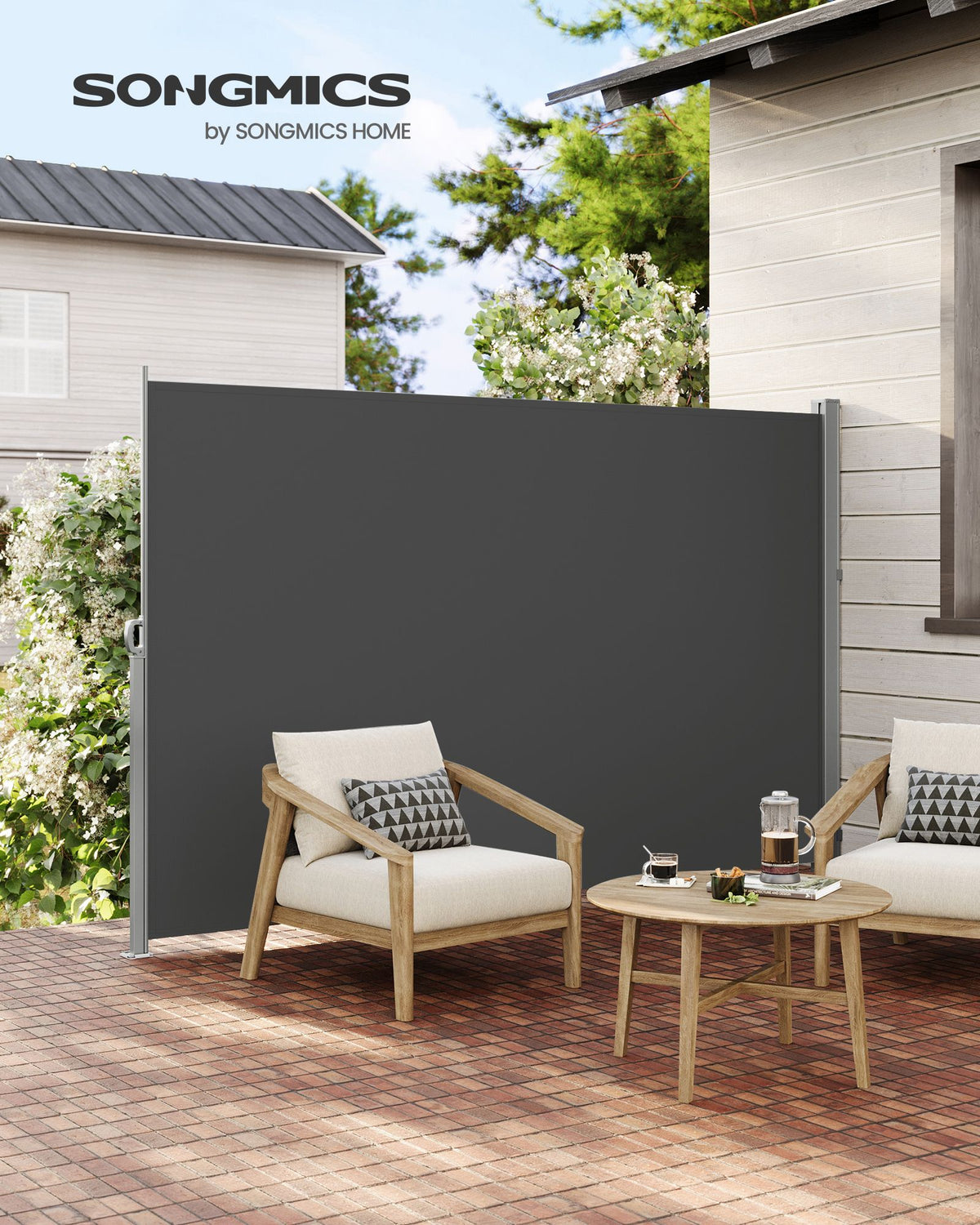 Gartensichtschutz 140 cm hoch - Ausziehbarer Balkonsichtschutz - Sonnenschutz