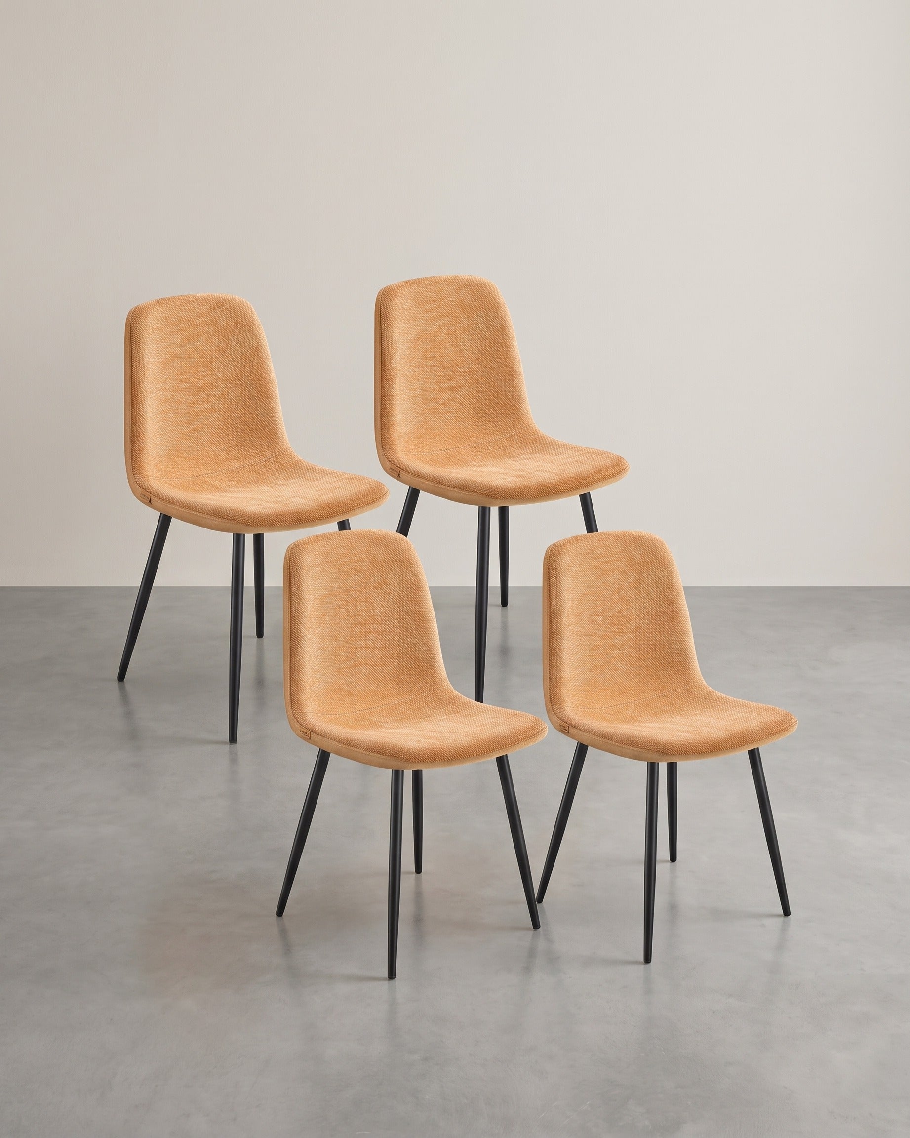 4er-Set Esszimmerstühle – Chenille & PU – Elegant und bequem