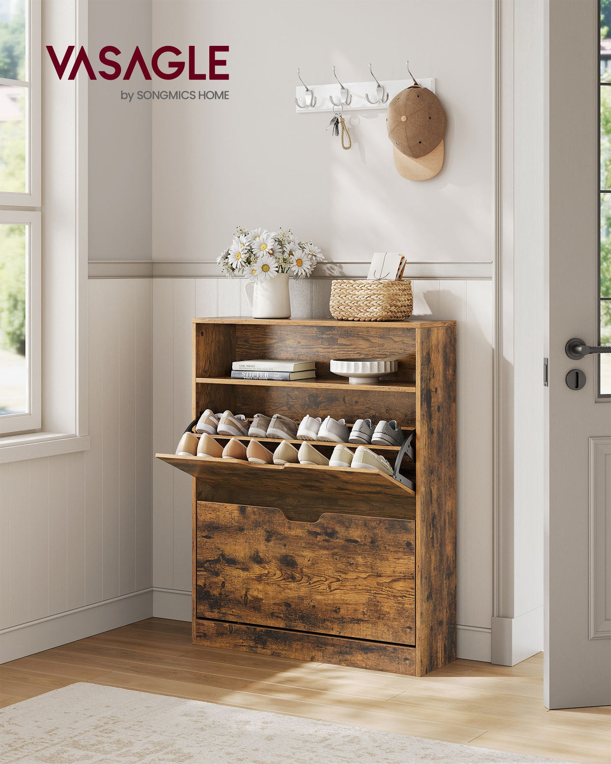 Schuhschrank modern – verstellbare Aufteilung – extra Stauraum