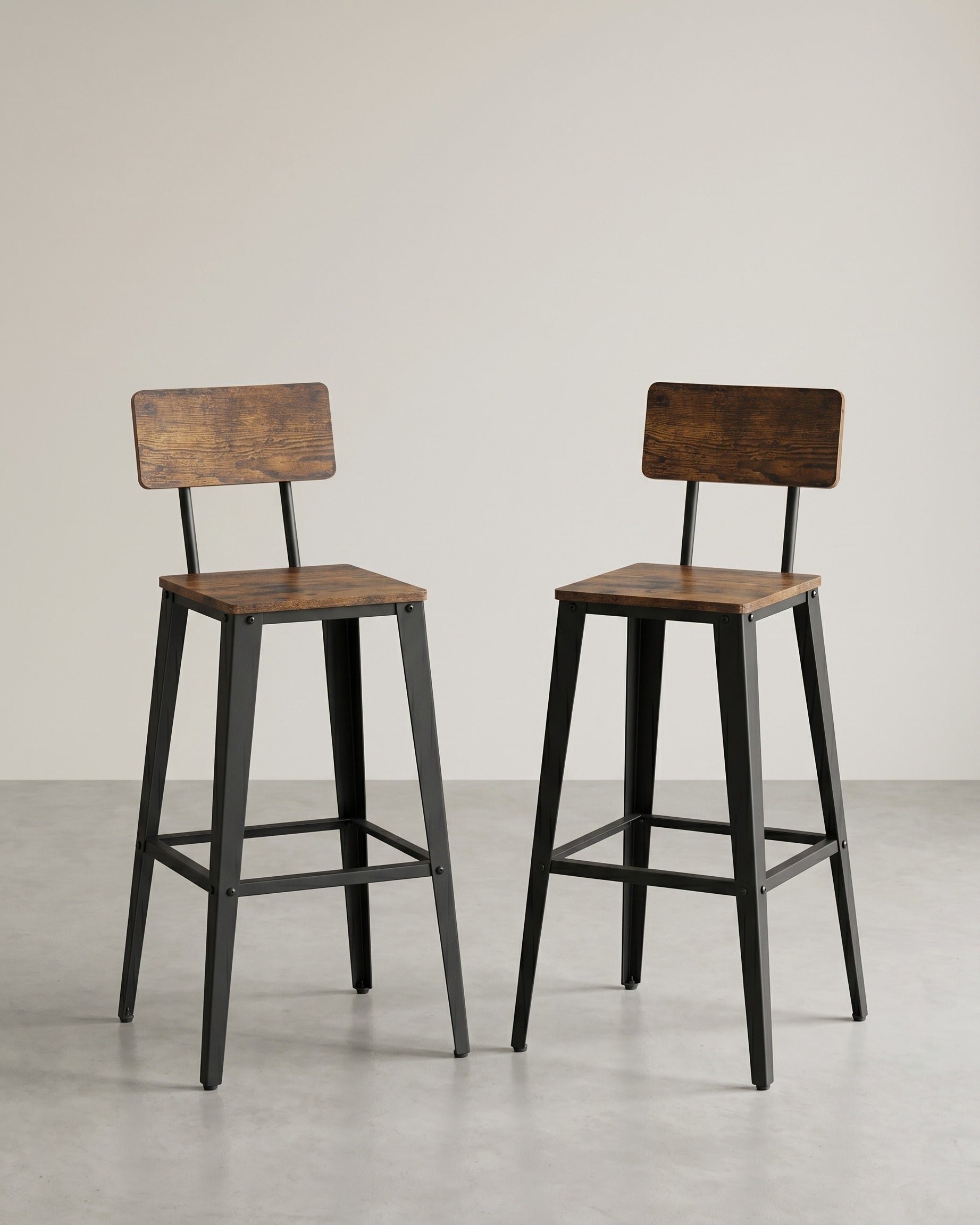 Barhocker mit Rückenlehne - 2er oder 4er Set