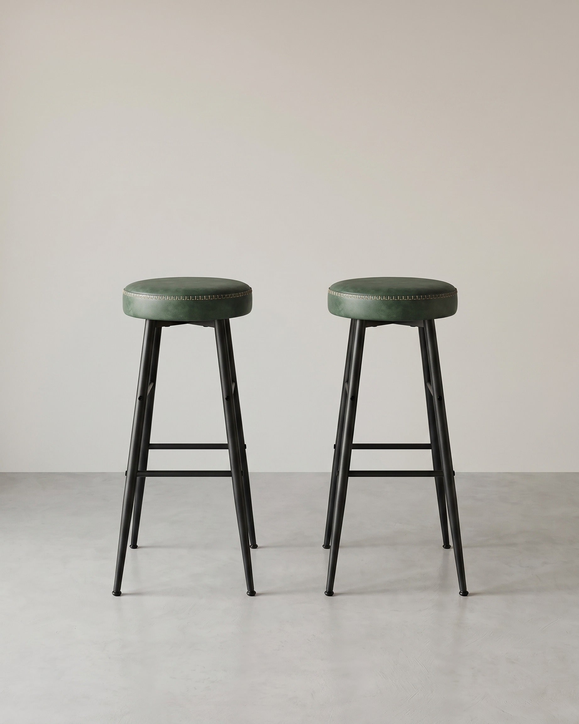 2er-Set Barhocker – EKHO Kollektion – Kunstleder – Bequeme Barhocker mit Fußstütze