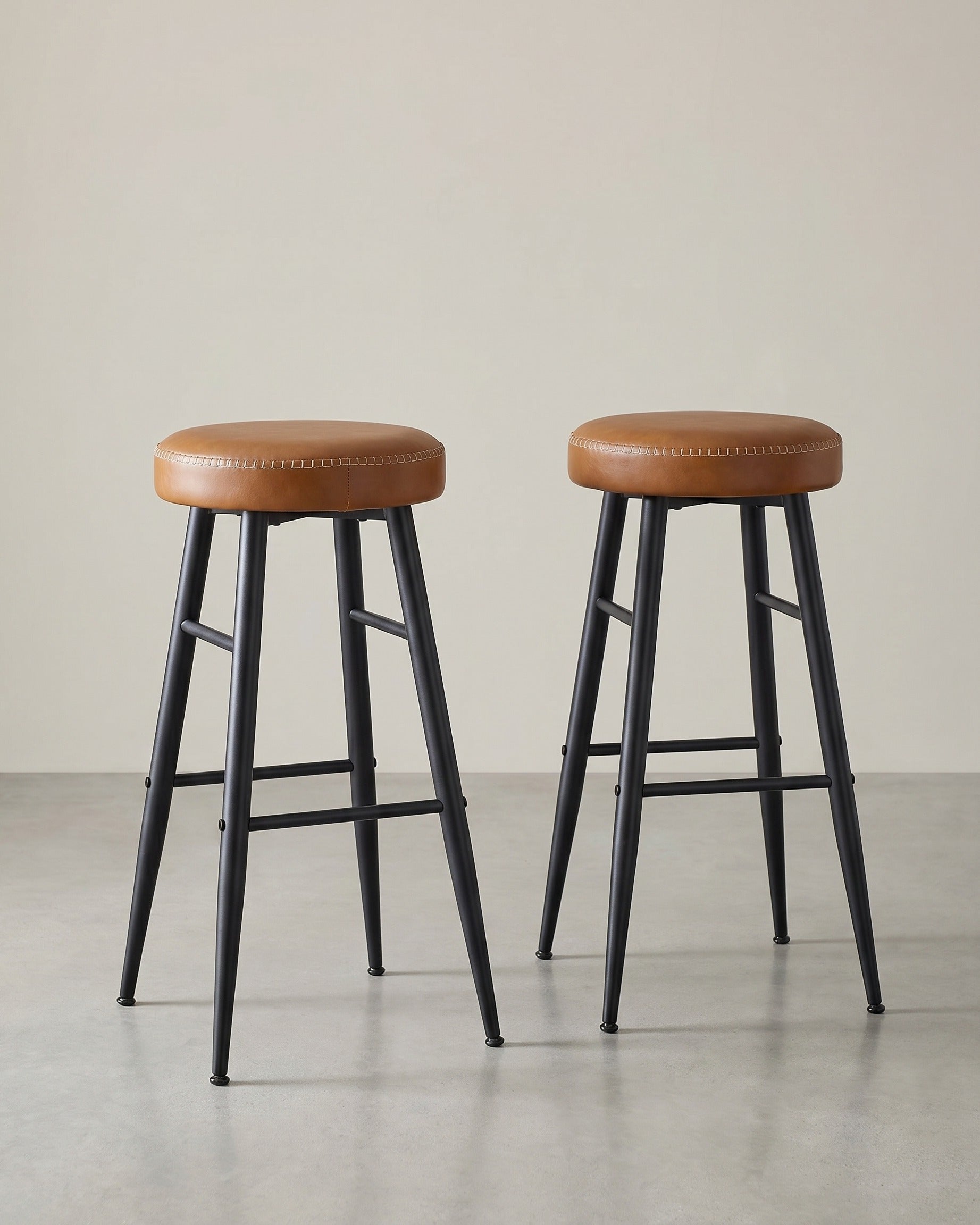 2er-Set Barhocker – EKHO Kollektion – Kunstleder – Bequeme Barhocker mit Fußstütze