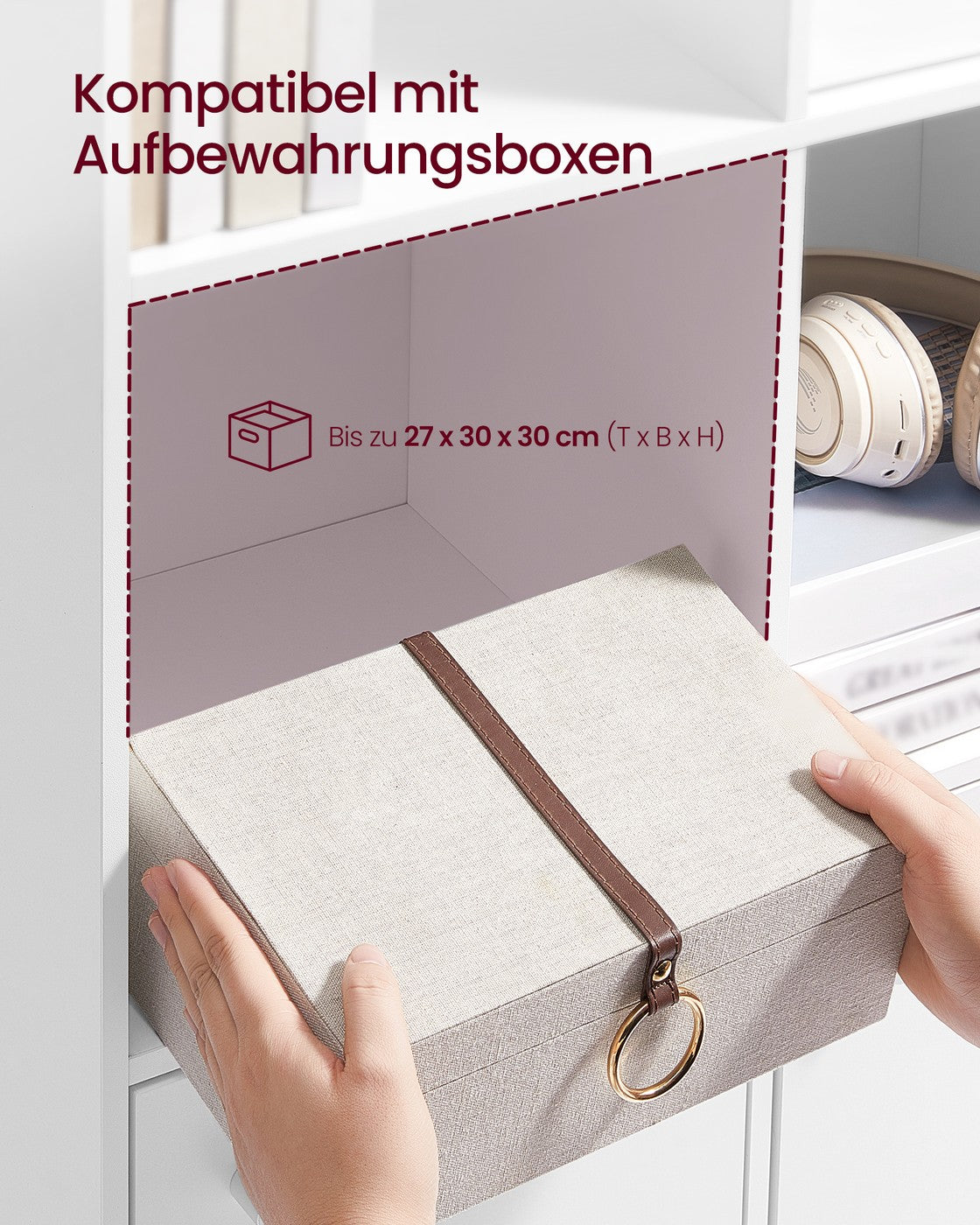 Bücherregal Mit 4 Offenen Ebenen Und 2 Fächern Mit Türen - Für Wohnzimmer Oder Schlafzimmer