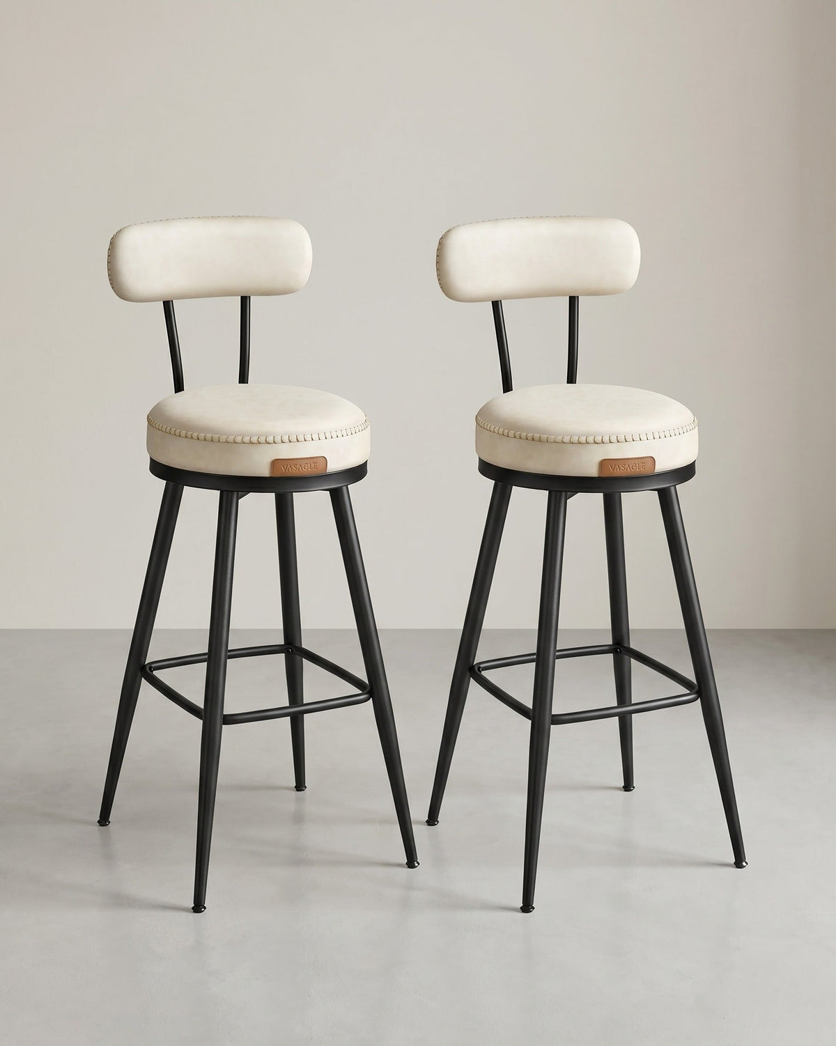 2er Set Barhocker - 360° drehbar - Kunstleder - Industriedesign