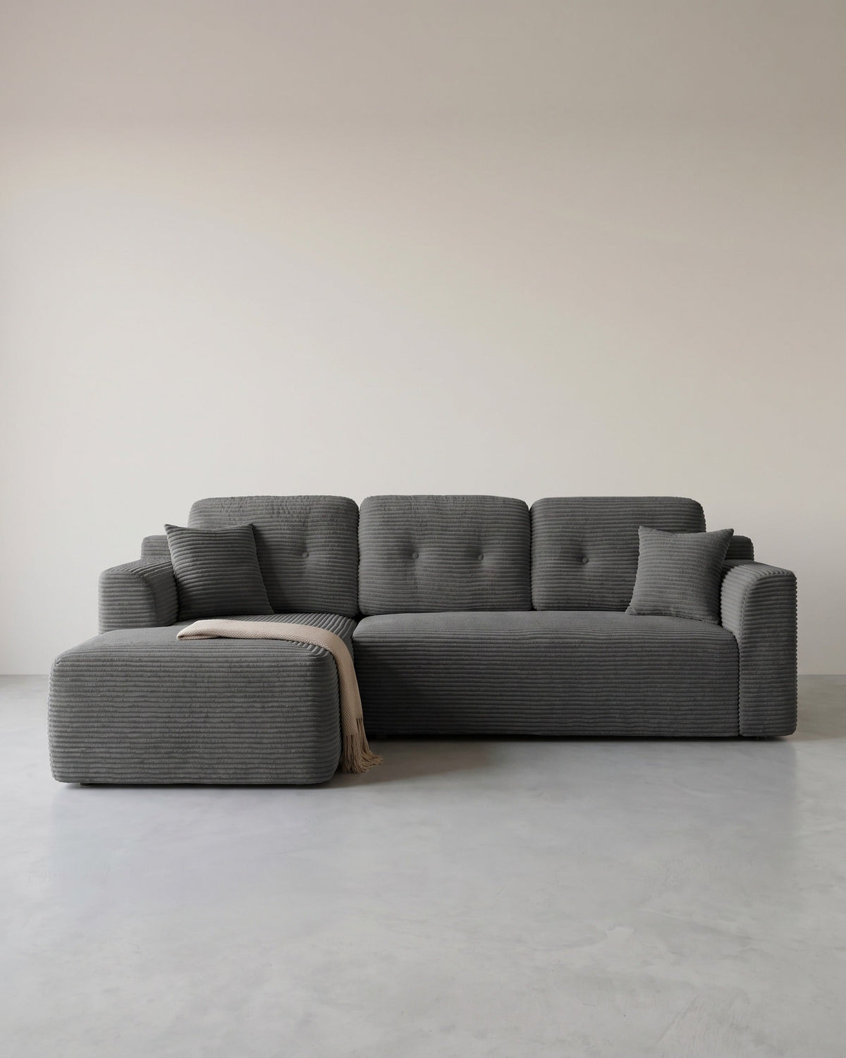 Ecksofa – Modulares Schlafsofa – 244 cm breit – mit Chaiselongue rechts