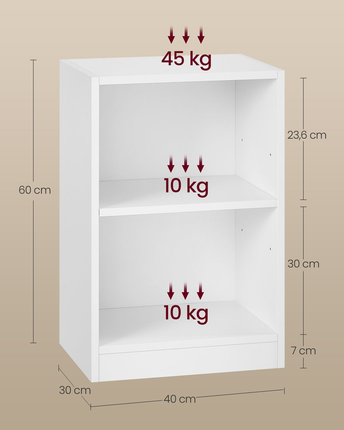 Nachttisch 2-teiliges Set - Mit Offenen Fächern Und Verstellbarem Boden - Für Schlafzimmer