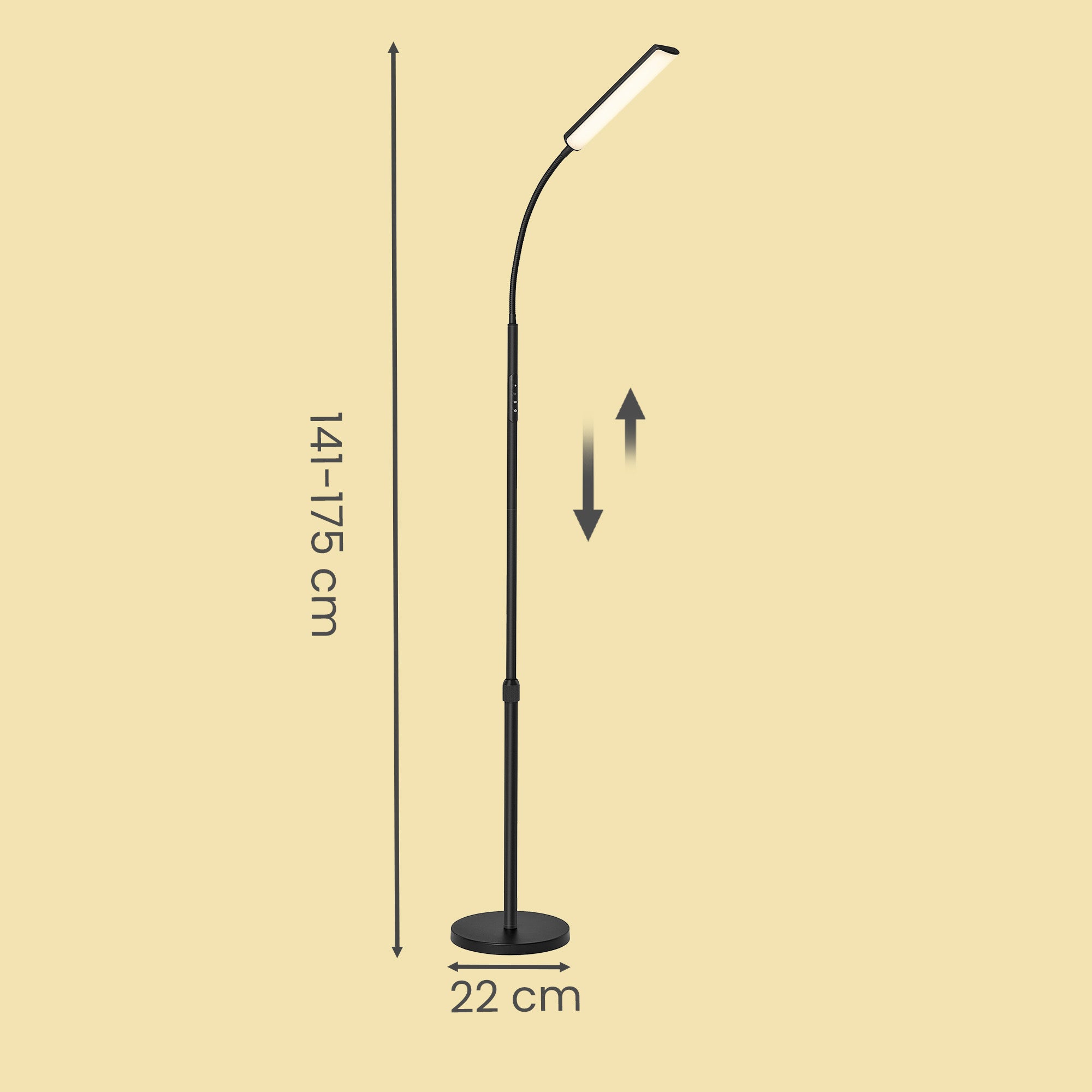 Stehlampe Mit Leselampe - Höhenverstellbar Mit Schwanenhals - Mit Fernbedienung