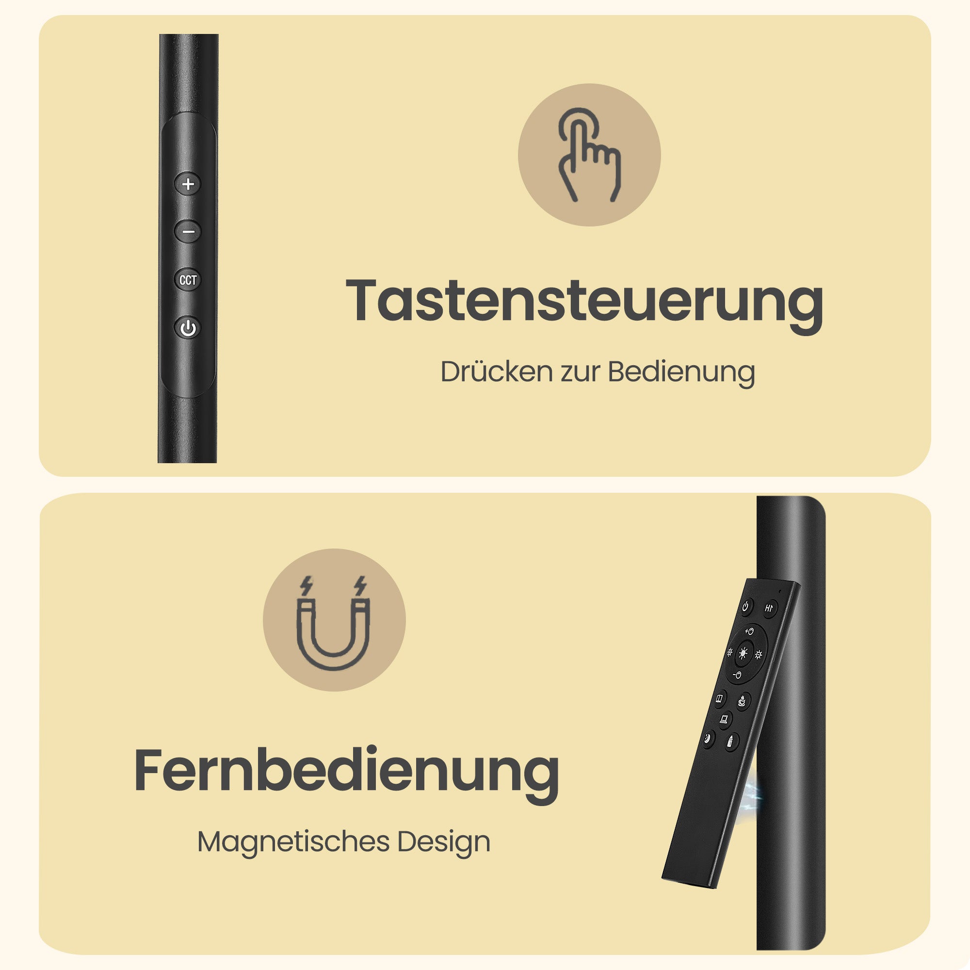 Stehlampe Mit Leselampe - Höhenverstellbar Mit Schwanenhals - Mit Fernbedienung