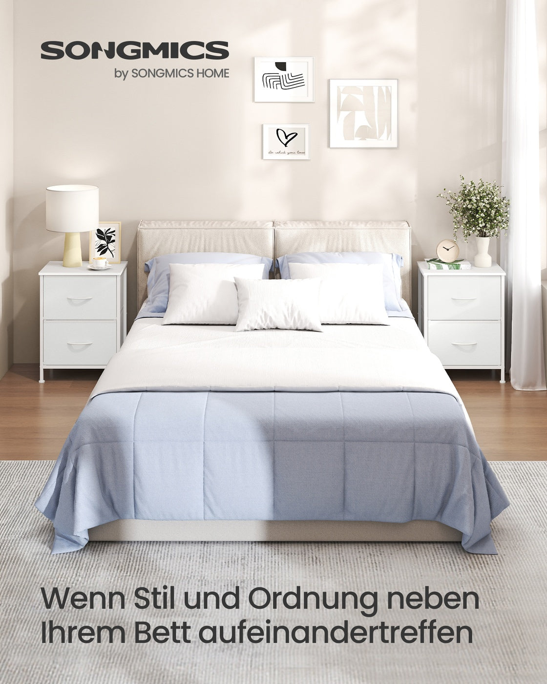 Nachttisch 2-teiliges Set - Mit 2 Schubladen Pro Nachttisch - Für Schlafzimmer