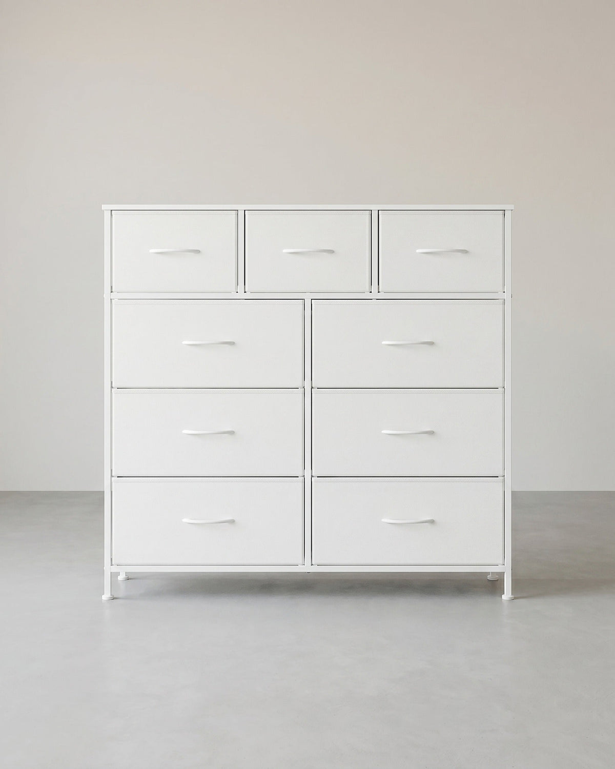 XL Sideboard Mit 9 Stoffschubladen - Stahlrahmen - Für Schlafzimmer Oder Flur
