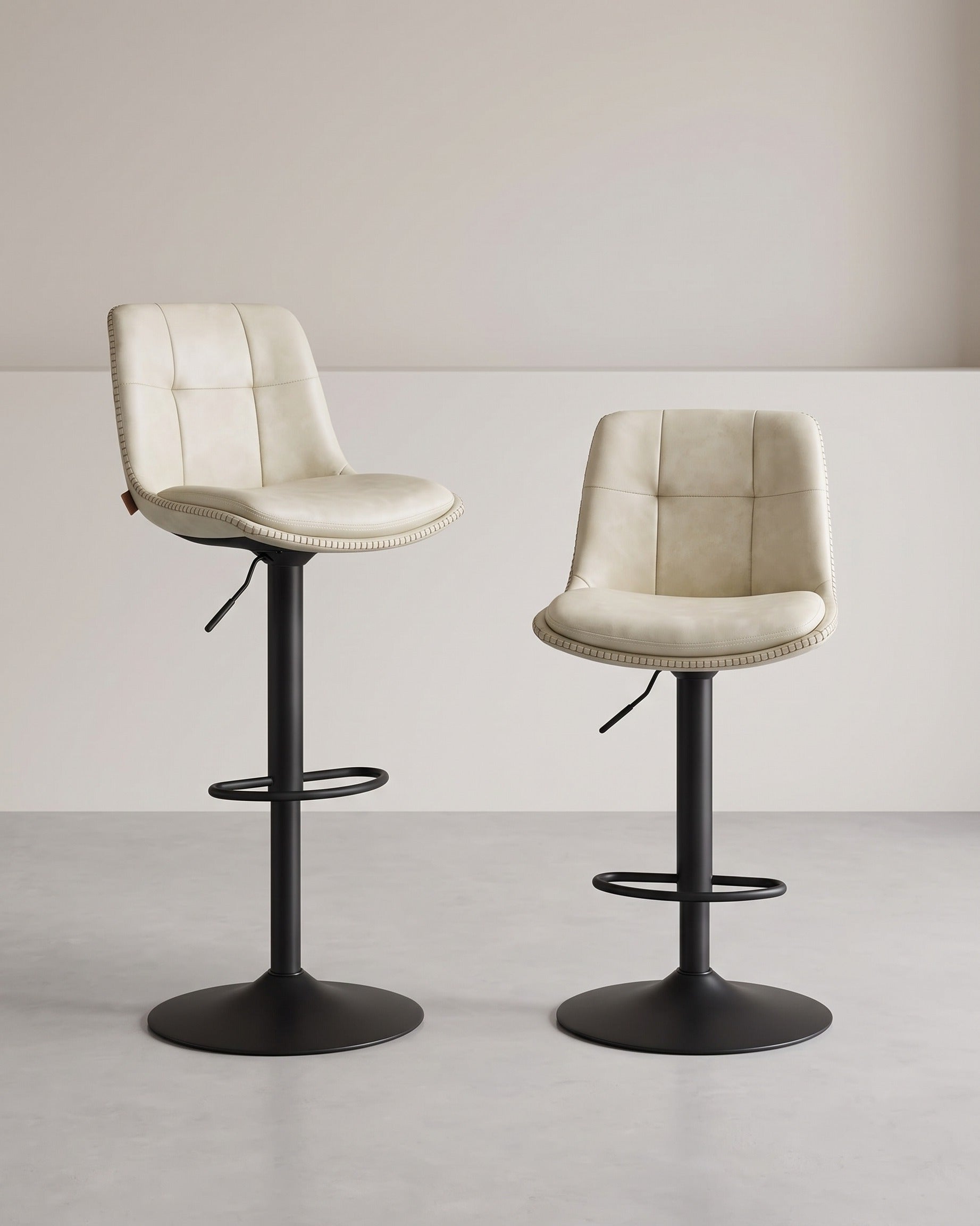 2er-Set Barhocker - Verstellbar und 360° drehbar - Kunstleder