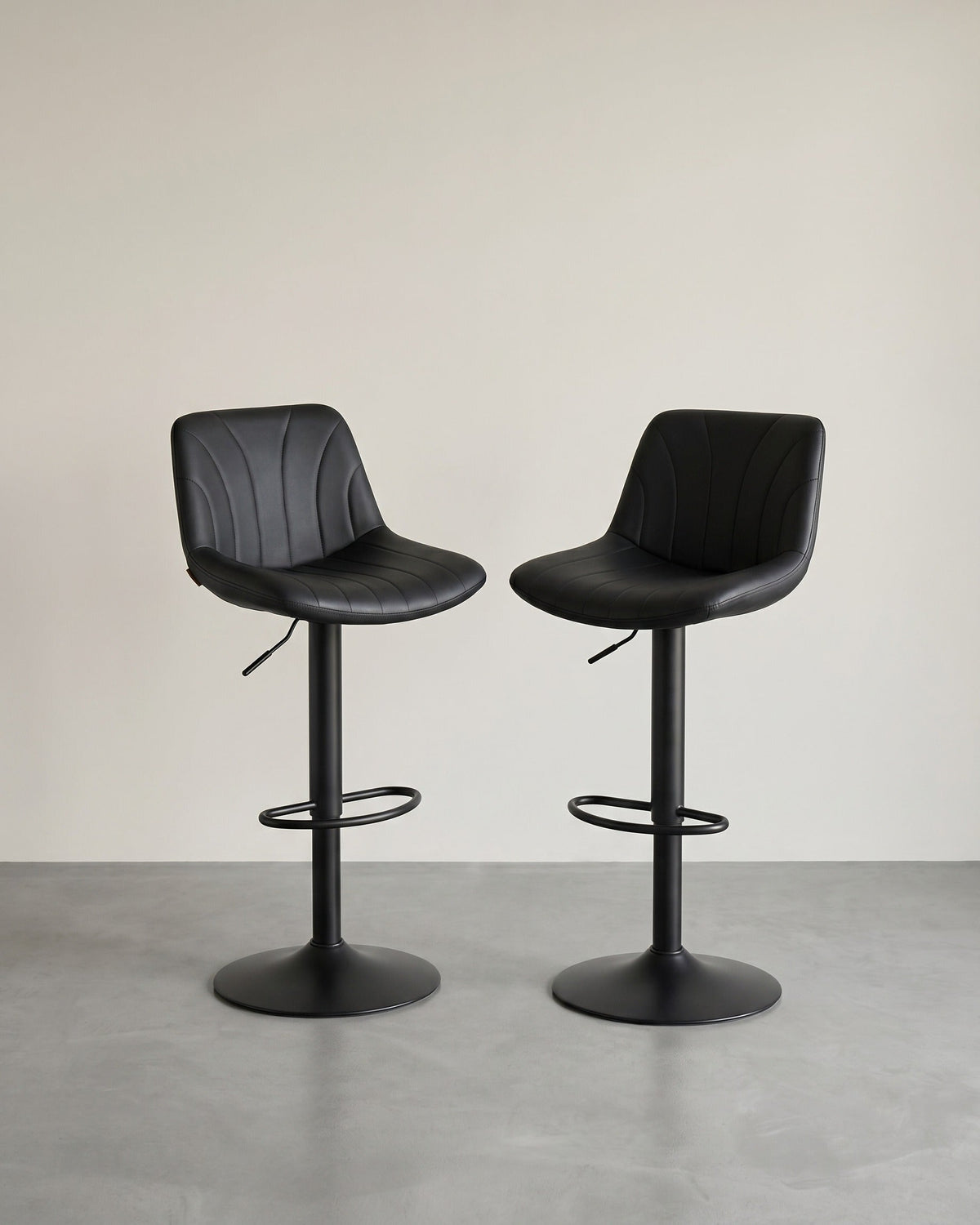 Barhocker-Set, 2er-Set – Höhenverstellbar & 360° drehbar – Mit Rückenlehne und Fußstütze