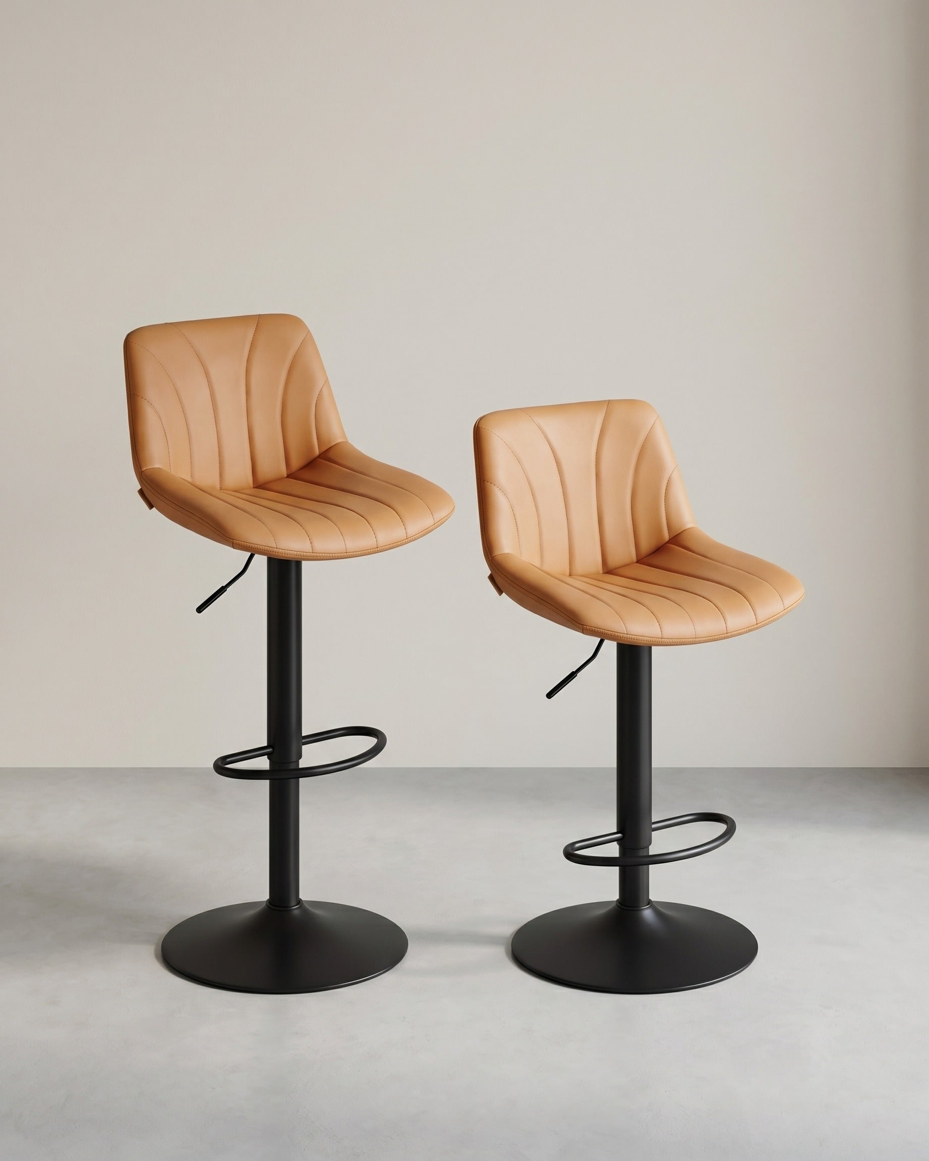 Barhocker-Set, 2er-Set – Höhenverstellbar & 360° drehbar – Mit Rückenlehne und Fußstütze