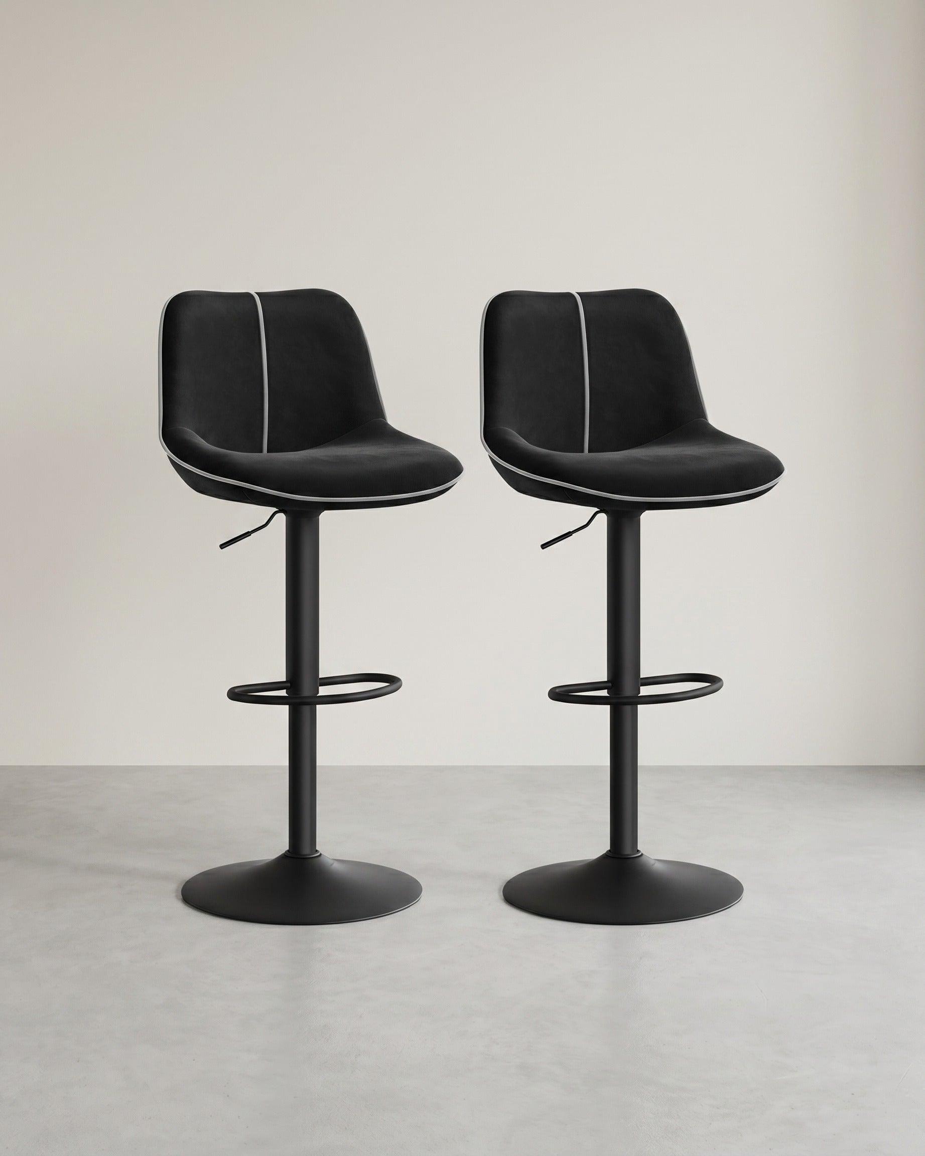 2er-Set Barhocker – Verstellbare Sitzhöhe – Samtpolsterung – Ergonomischer Komfort – Stabile Basis
