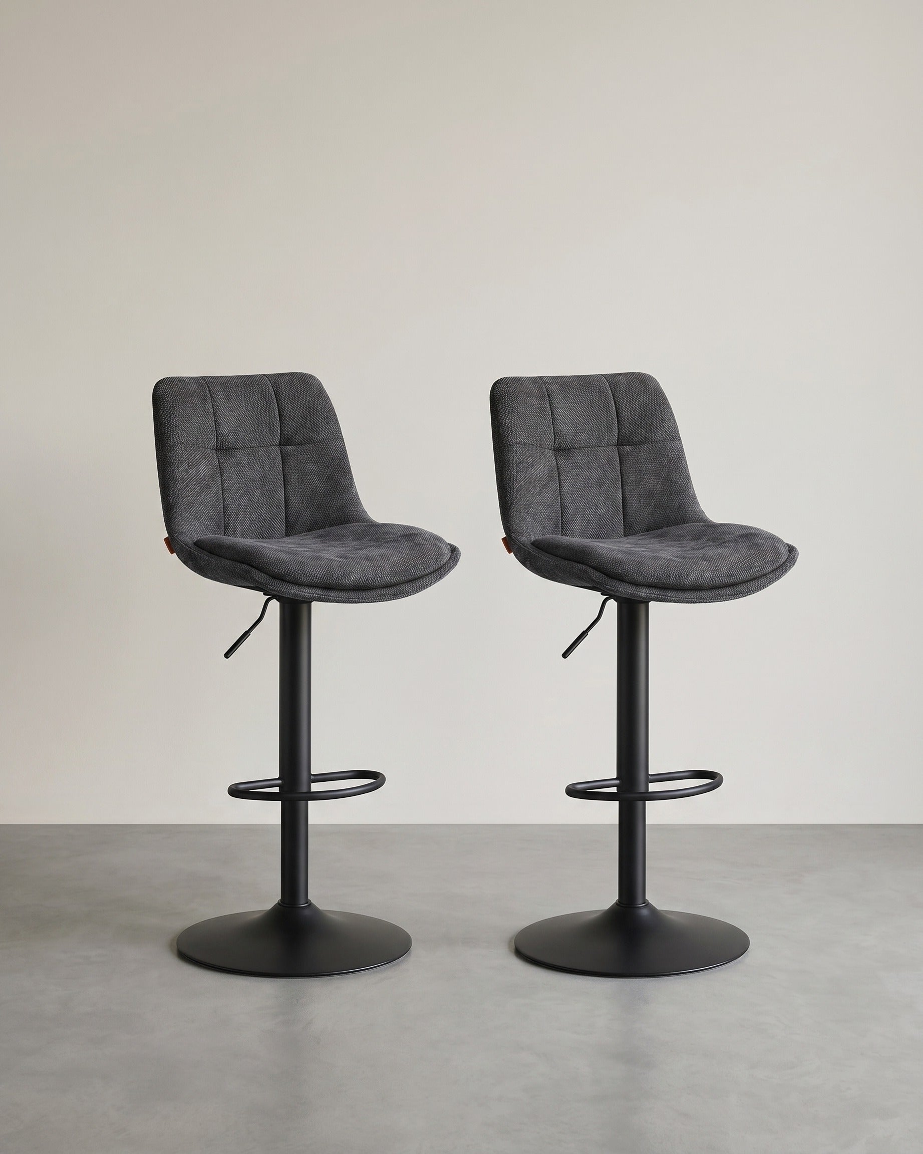 2er Set verstellbare Barstühle mit Rückenlehne und Fußstütze - 360° Drehfunktion