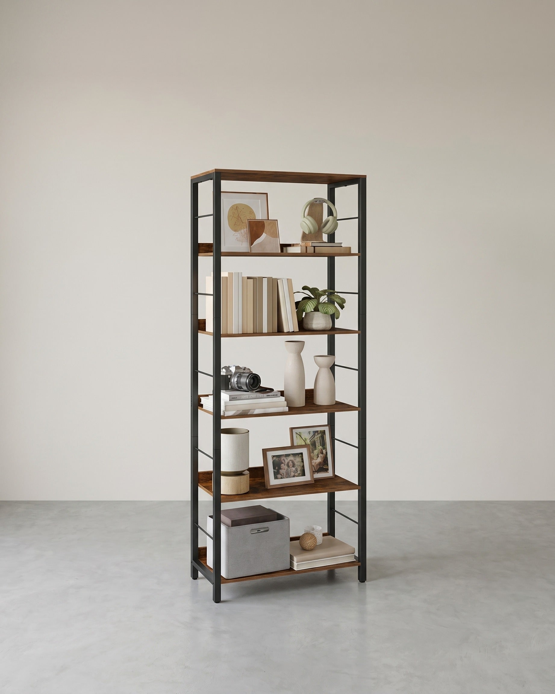 Industrielles Bücherregal – Lagerschrank mit 5 Regalen – Mehrere Höhen