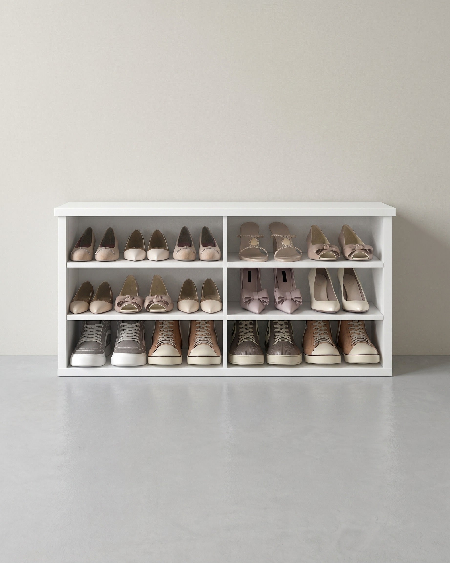 Schuhbank mit 6 offenen Fächern – Landhausstil – Tragkraft bis zu 136 kg