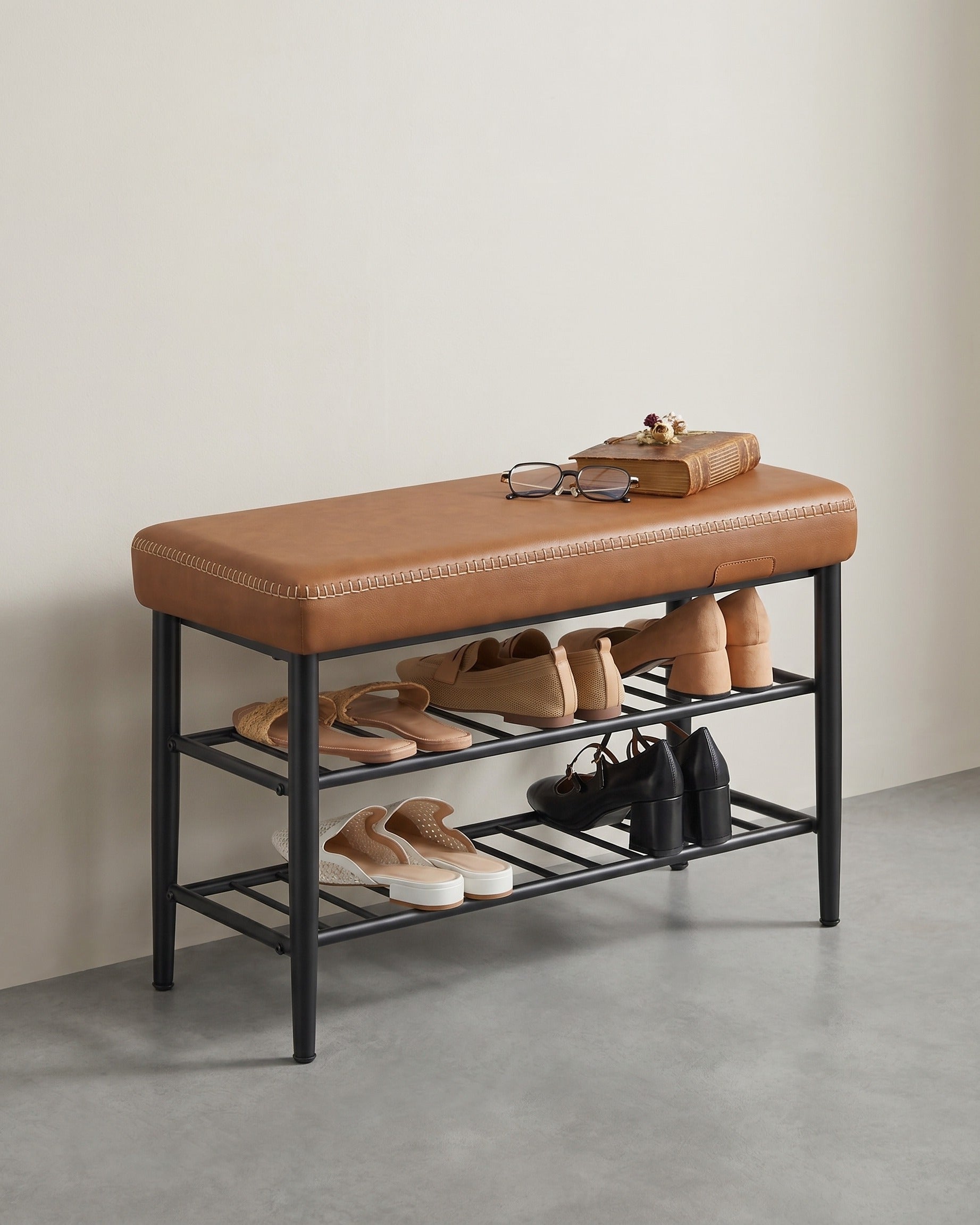 Schuhbank - Schuhaufbewahrung - Bank mit Schuhregalen