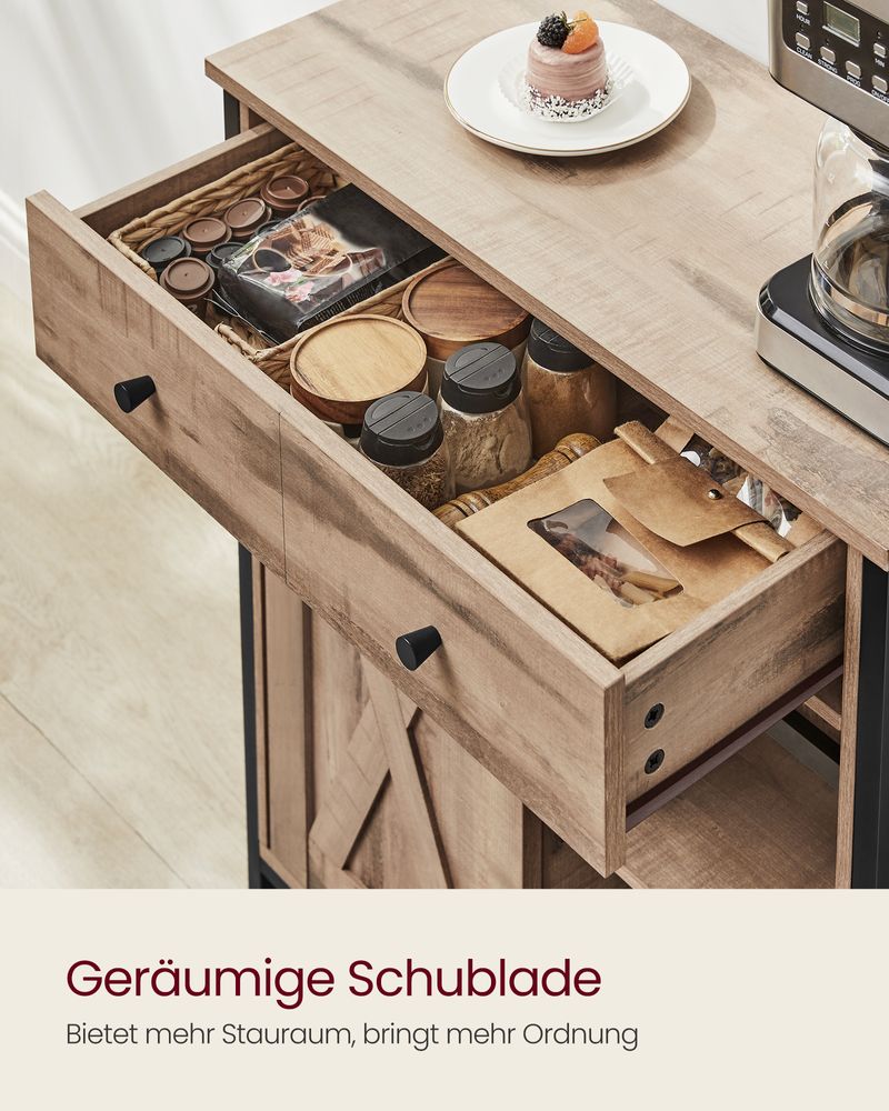 Sideboard Industriedesign – mit Schiebetür – 70 x 30 x 80 cm