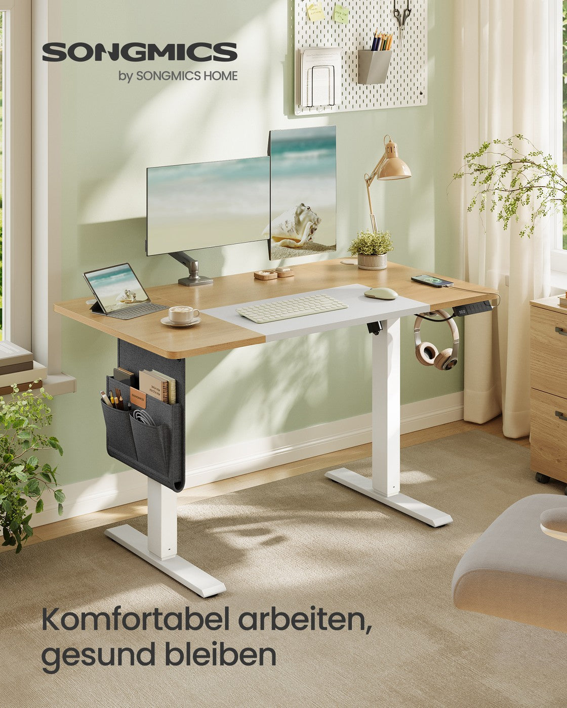 Höhenverstellbarer Schreibtisch - Sitz-Steh-Schreibtisch - Elektrisch verstellbarer Schreibtisch - (Heim-)Büro
