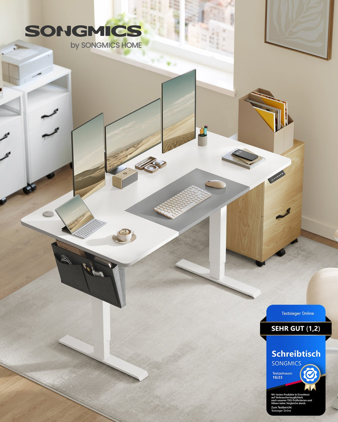 Höhenverstellbarer Schreibtisch - Sitz-Steh-Schreibtisch - Elektrisch verstellbarer Schreibtisch - (Heim-)Büro
