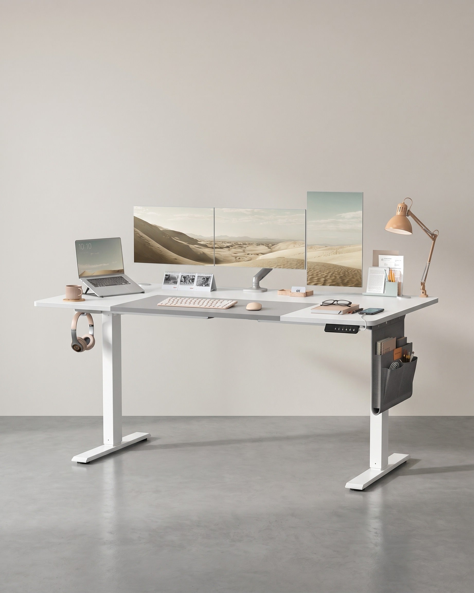 Elektrisch höhenverstellbarer Schreibtisch – 4 Speicherplätze – USB-C-Schnellladefunktion – 120 bis 180 x 80 cm