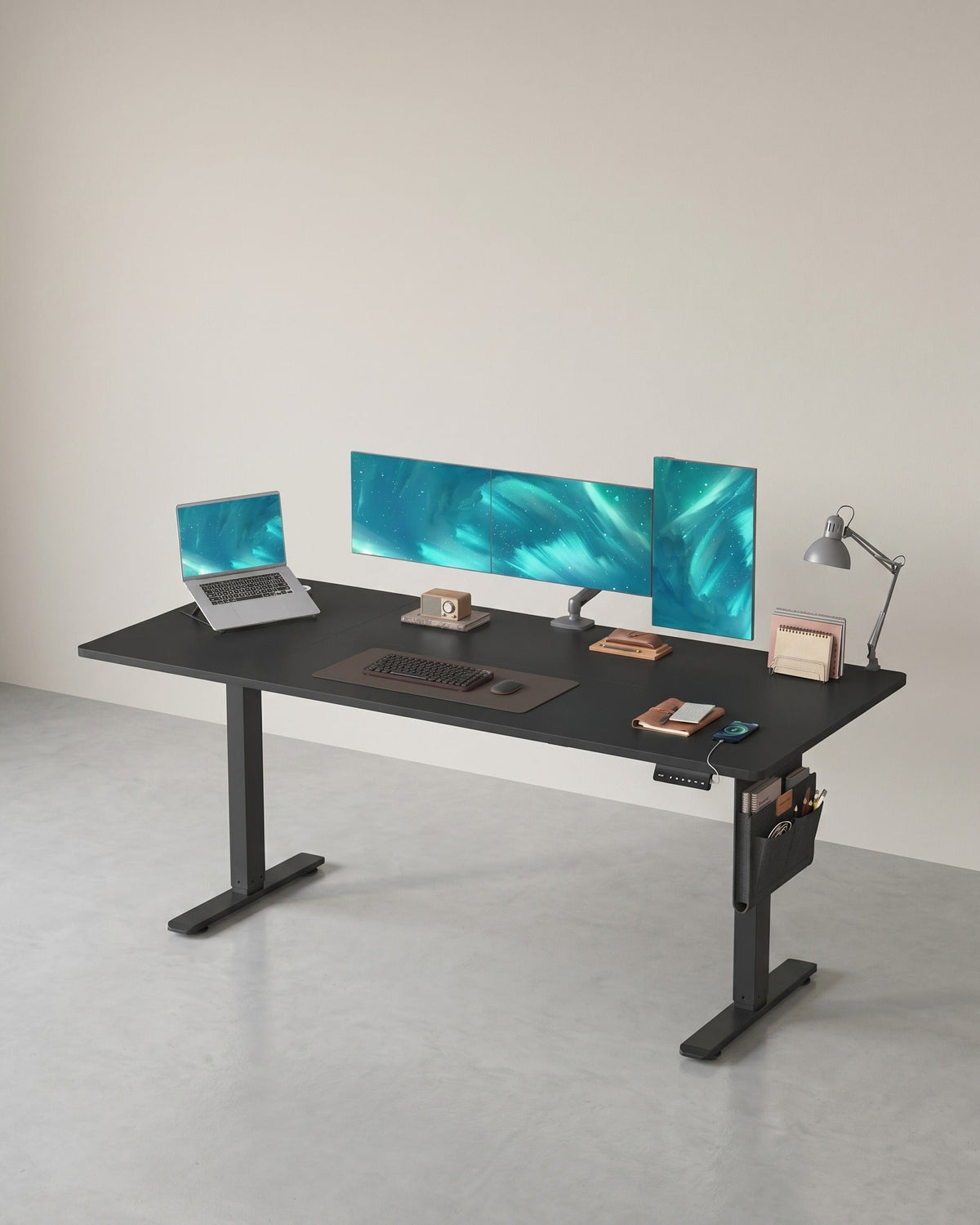 Elektrisch höhenverstellbarer Schreibtisch – 4 Speicherplätze – USB-C-Schnellladefunktion – 120 bis 180 x 80 cm
