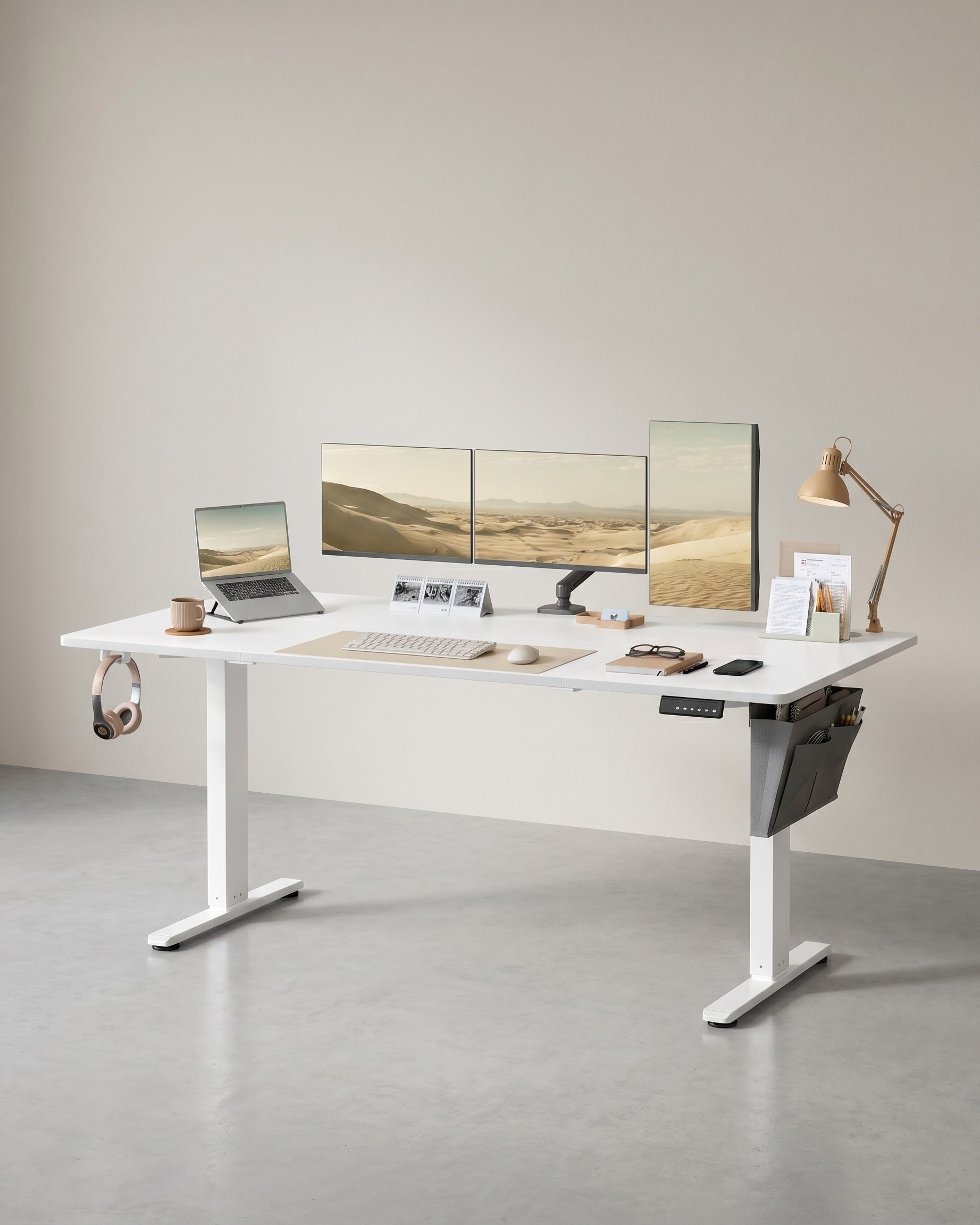 Elektrisch höhenverstellbarer Schreibtisch – 4 Speicherplätze – USB-C-Schnellladefunktion – 120 bis 180 x 80 cm