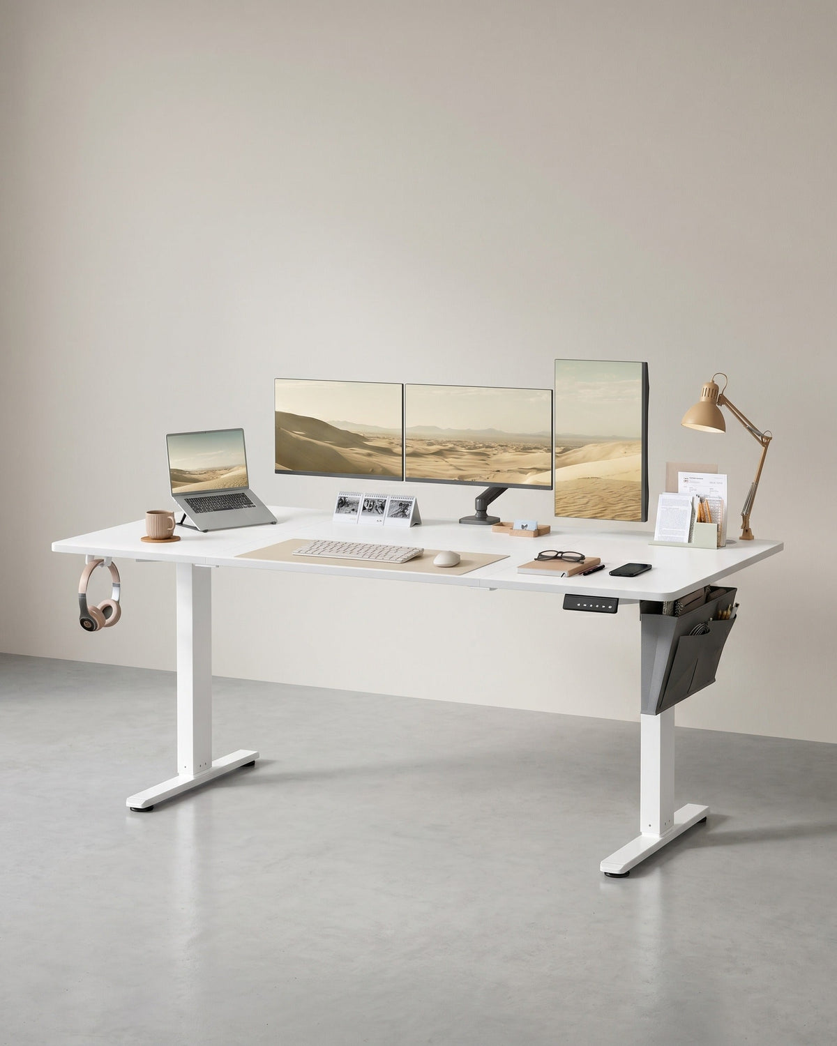 Elektrisch höhenverstellbarer Schreibtisch – 4 Speicherplätze – USB-C-Schnellladefunktion – 120 bis 180 x 80 cm