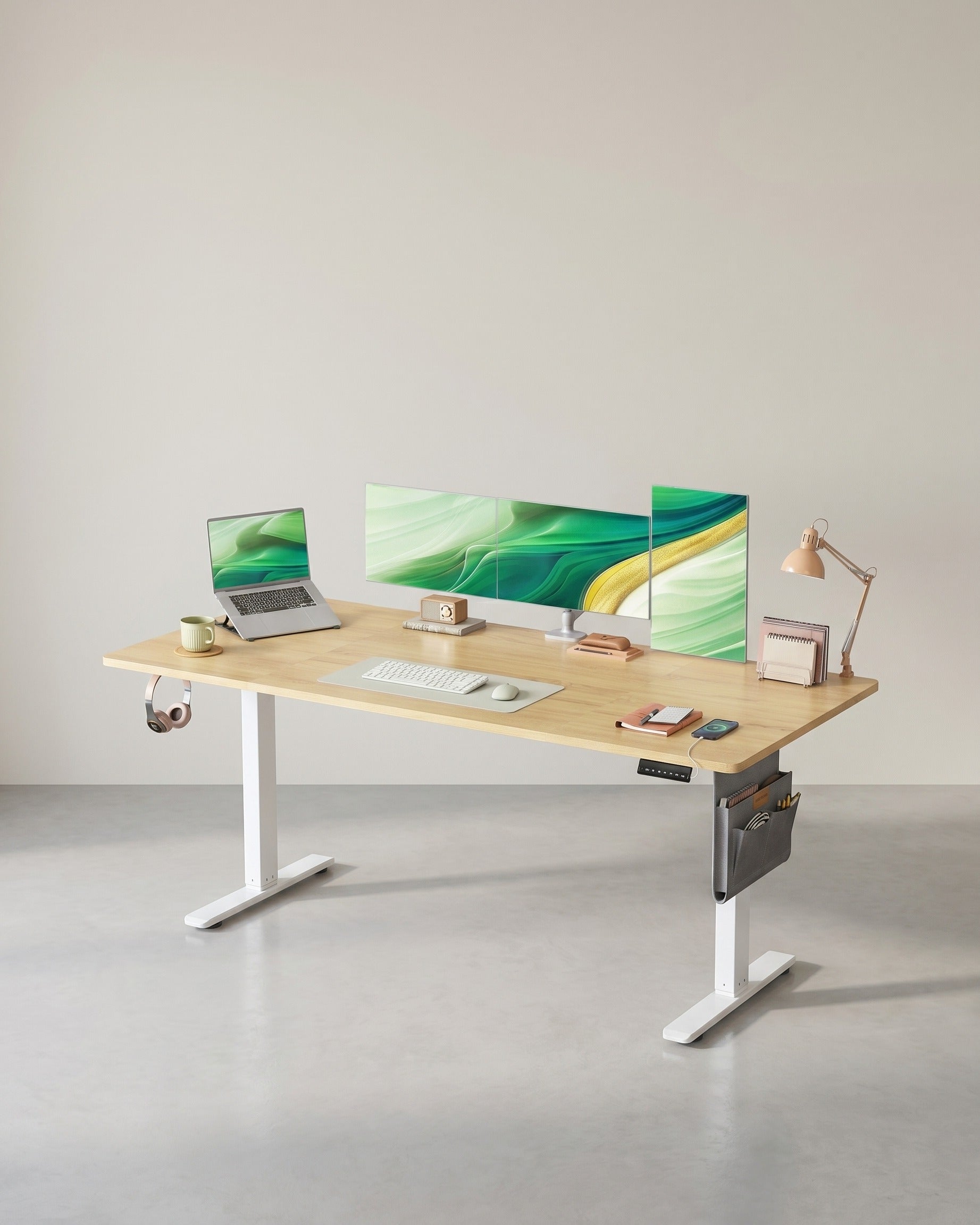 Elektrischer Sitz-Steh-Schreibtisch 180 x 80 cm – höhenverstellbar – mit Kabelmanagement