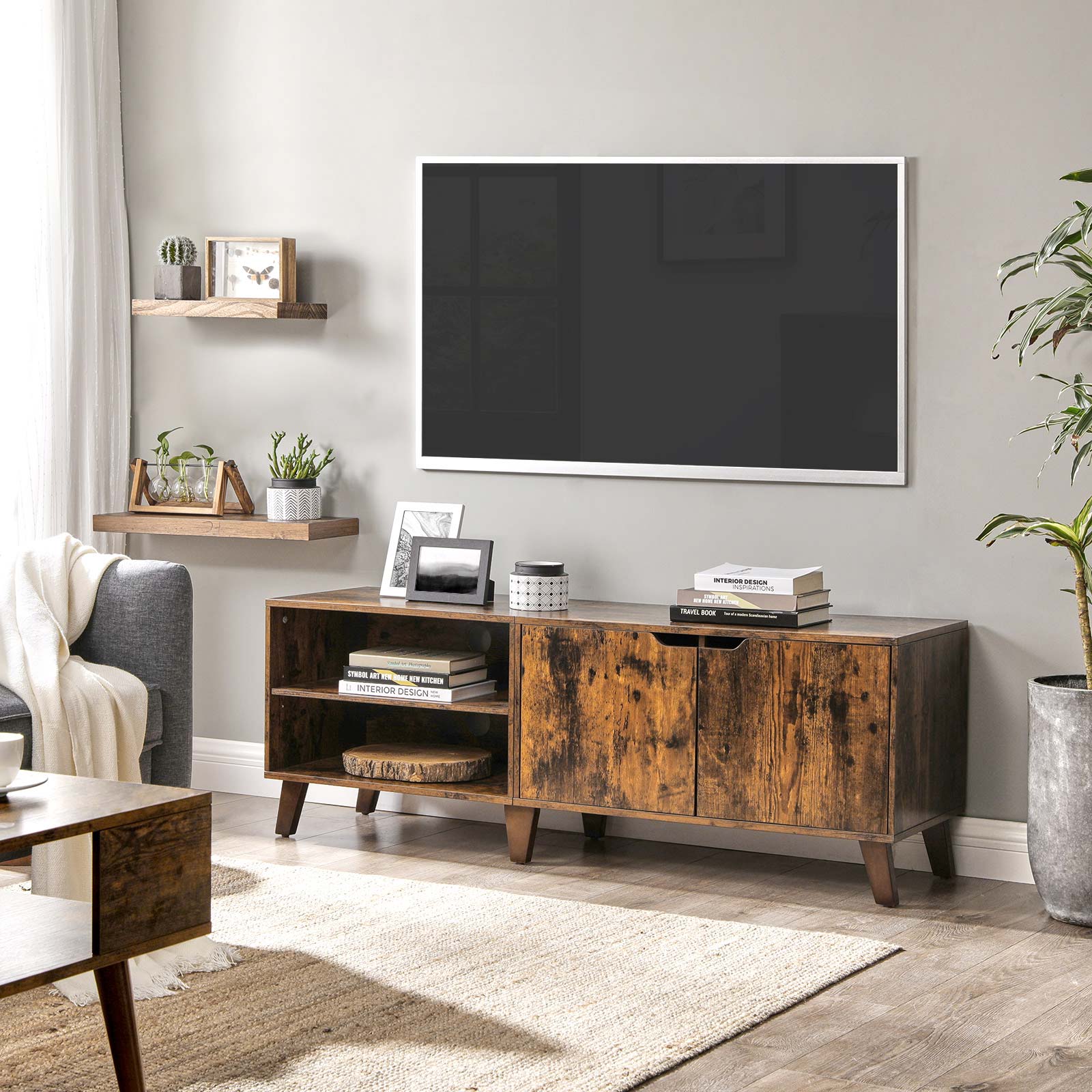TV-Möbel – 1 oder 2 Türen – 120 oder 140 cm Breit – Skandinavisch – mit Offenem Fach