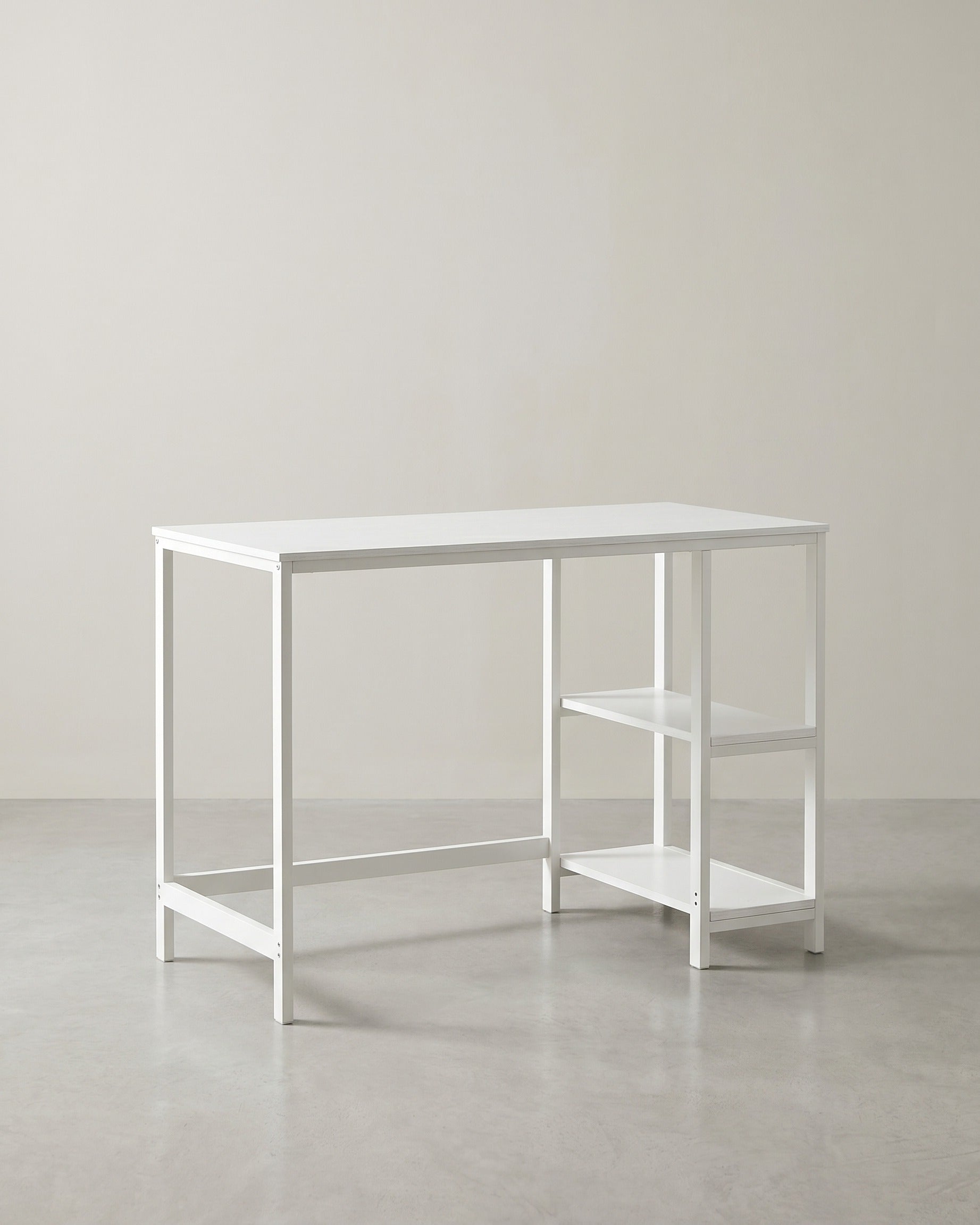 Industrieller Schreibtisch 120 cm breit - Mit beweglichen Regalen