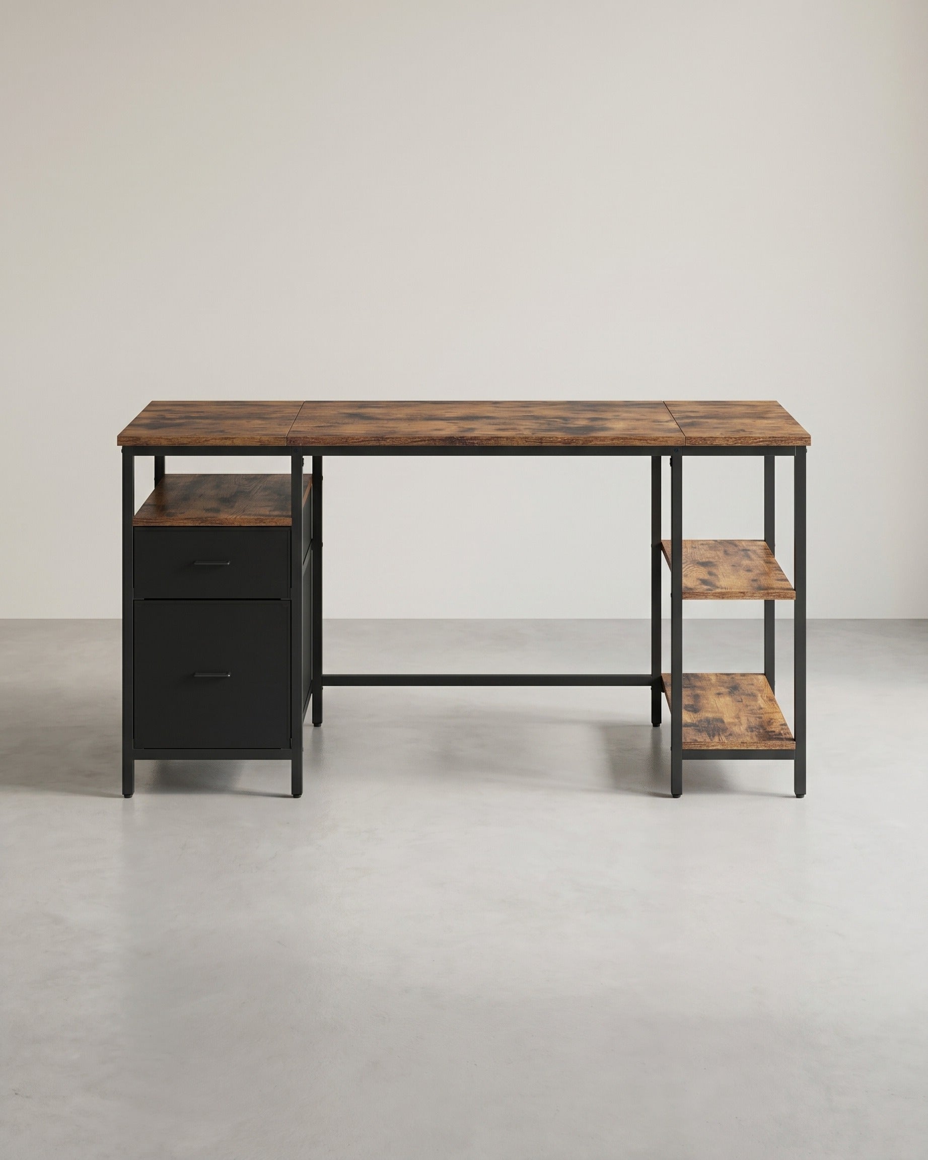 Vintage Schreibtisch 140 oder 160 cm – Industriedesign mit Schubladen und Ablageflächen – Bis 50 kg belastbar