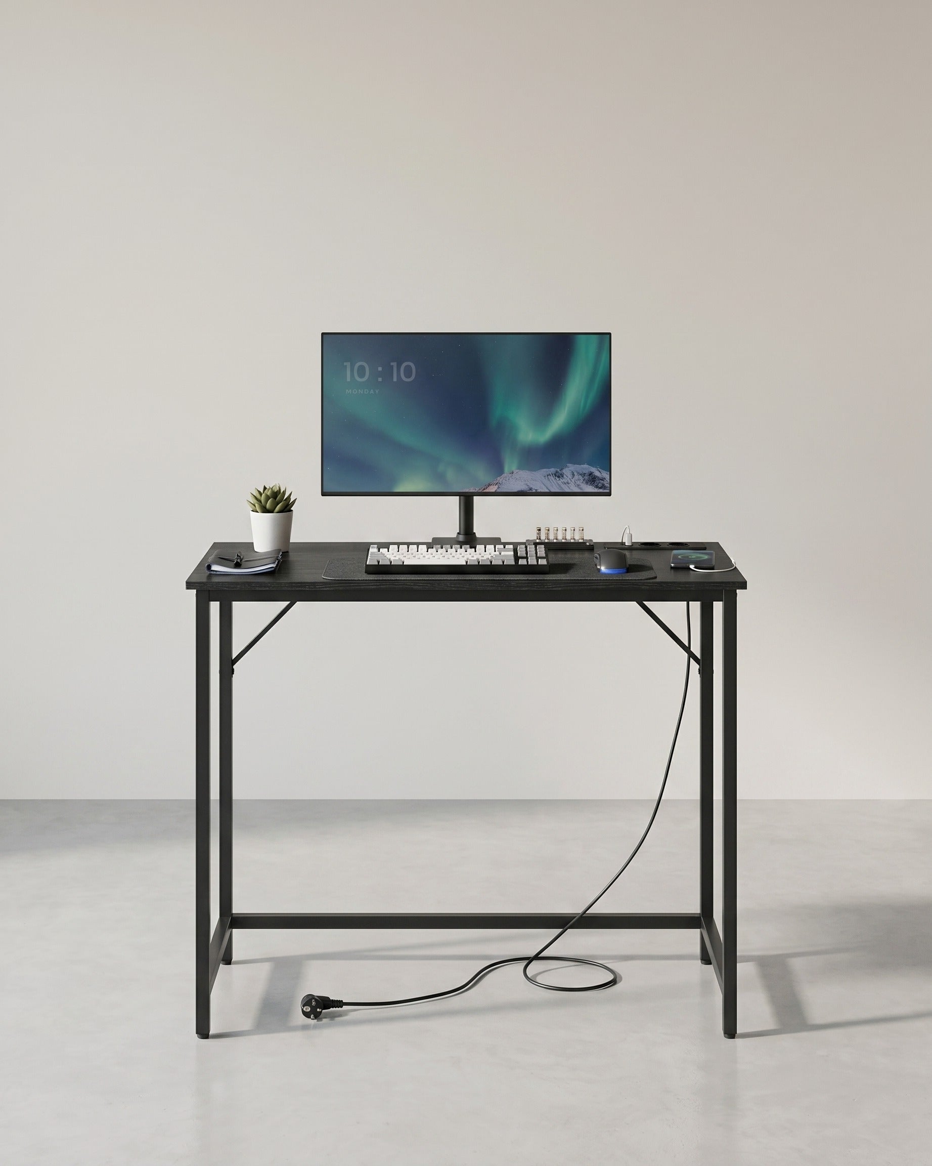 Gaming-Tisch kompakt – mit LED-Beleuchtung und Steckdosen – Computertisch