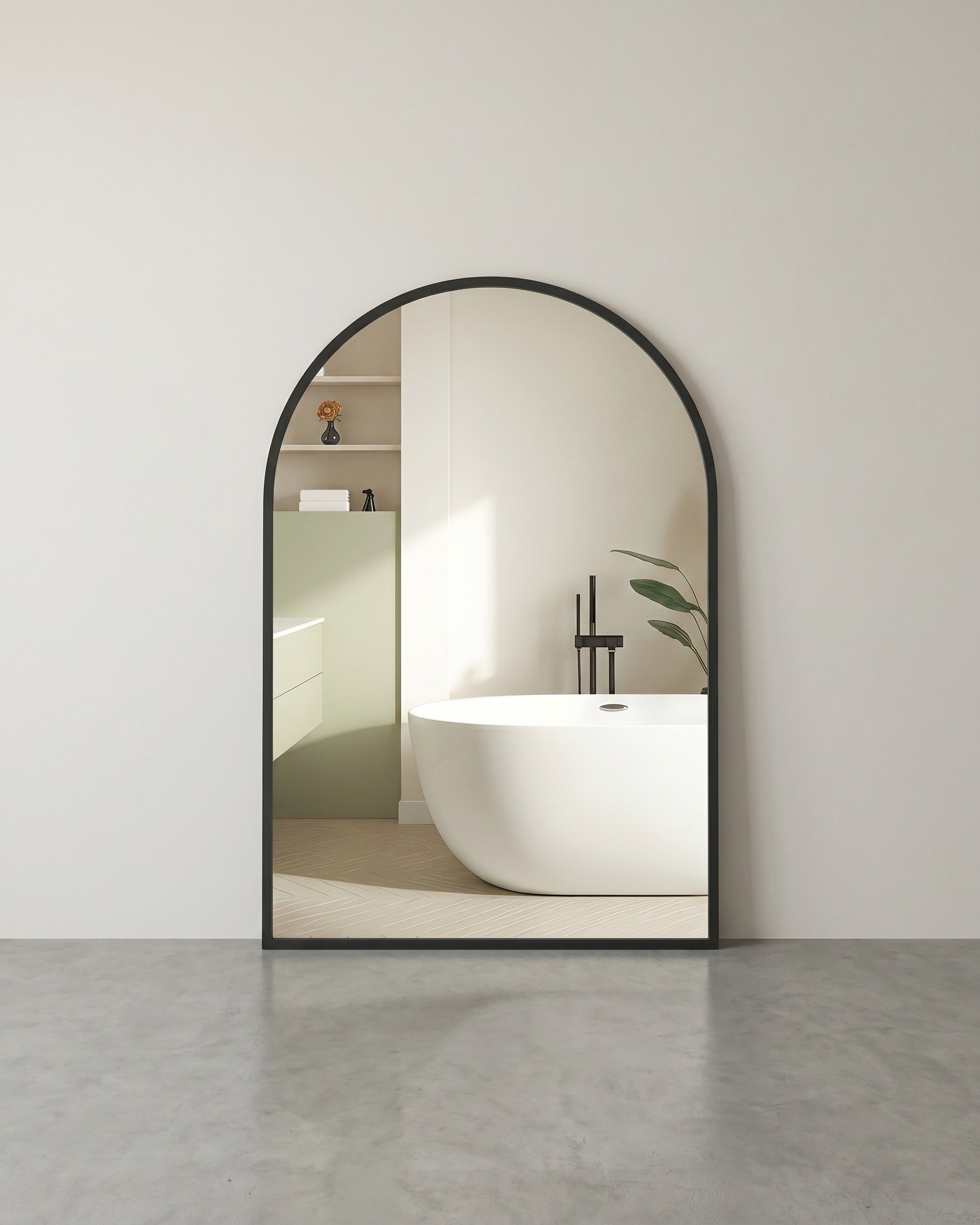 Wandspiegel mit Aluminiumrahmen – Ovales Design – Bruchsicheres Sicherheitsglas – 91 x 61 cm