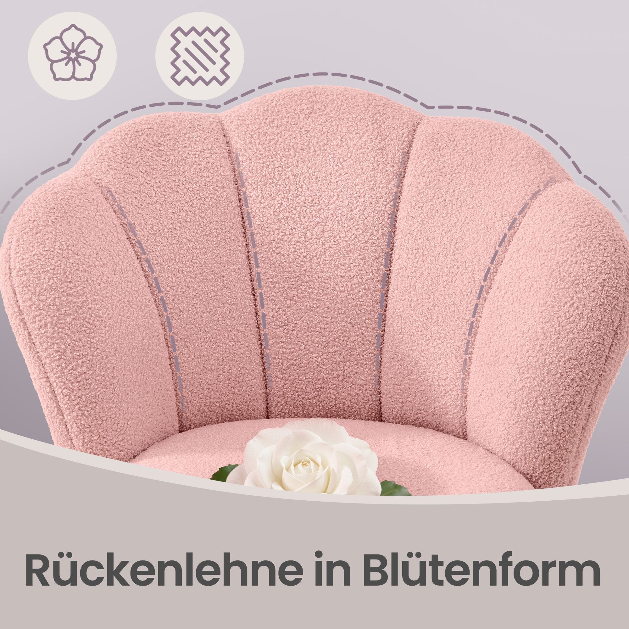 Drehbarer Schminkstuhl - Höhenverstellbar Mit Gepolsterter Rückenlehne - Für Schlafzimmer