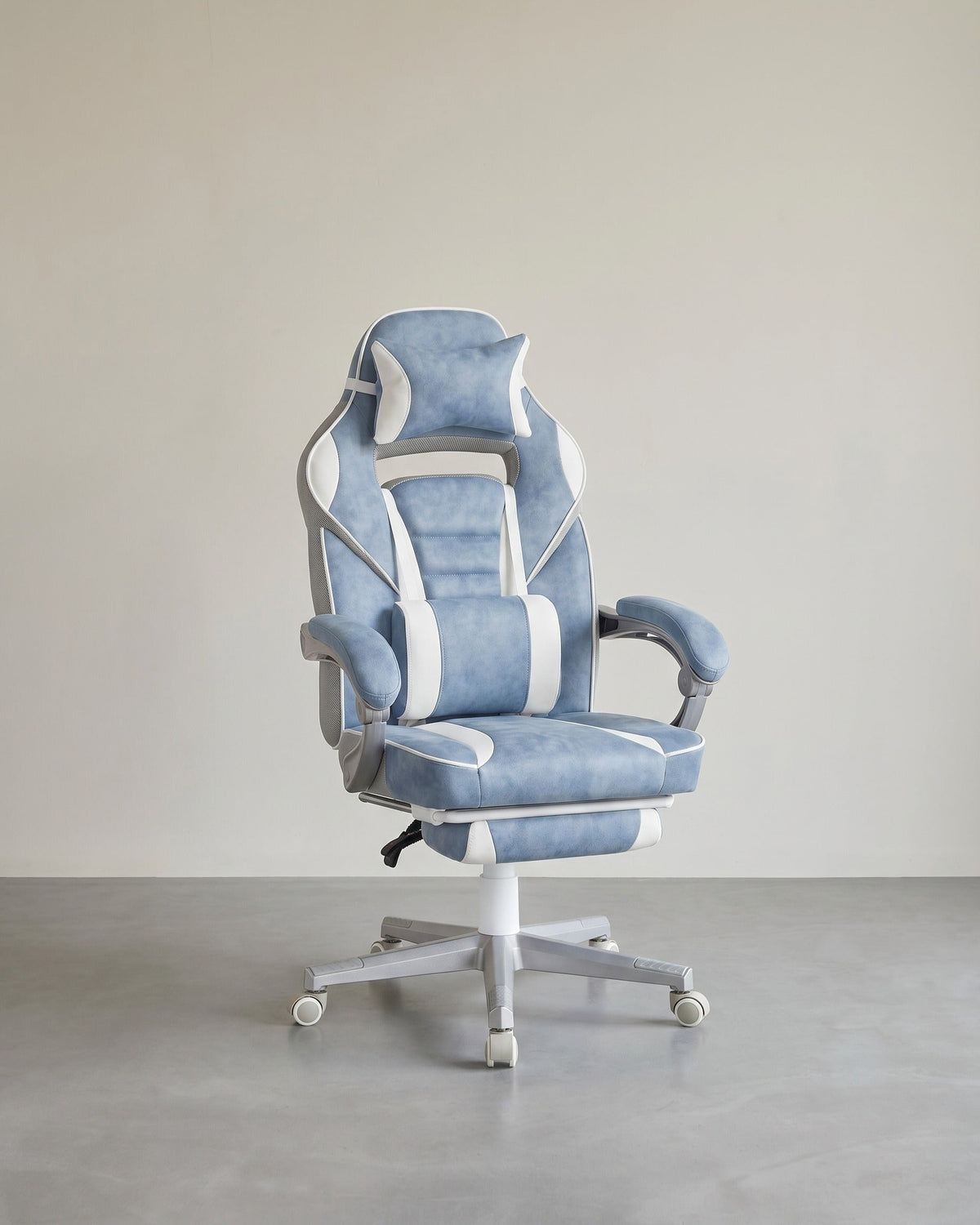 Gaming-Stuhl – Ergonomischer Gaming-Stuhl – Verstellbarer Bürostuhl – Kopfstütze und Fußstütze