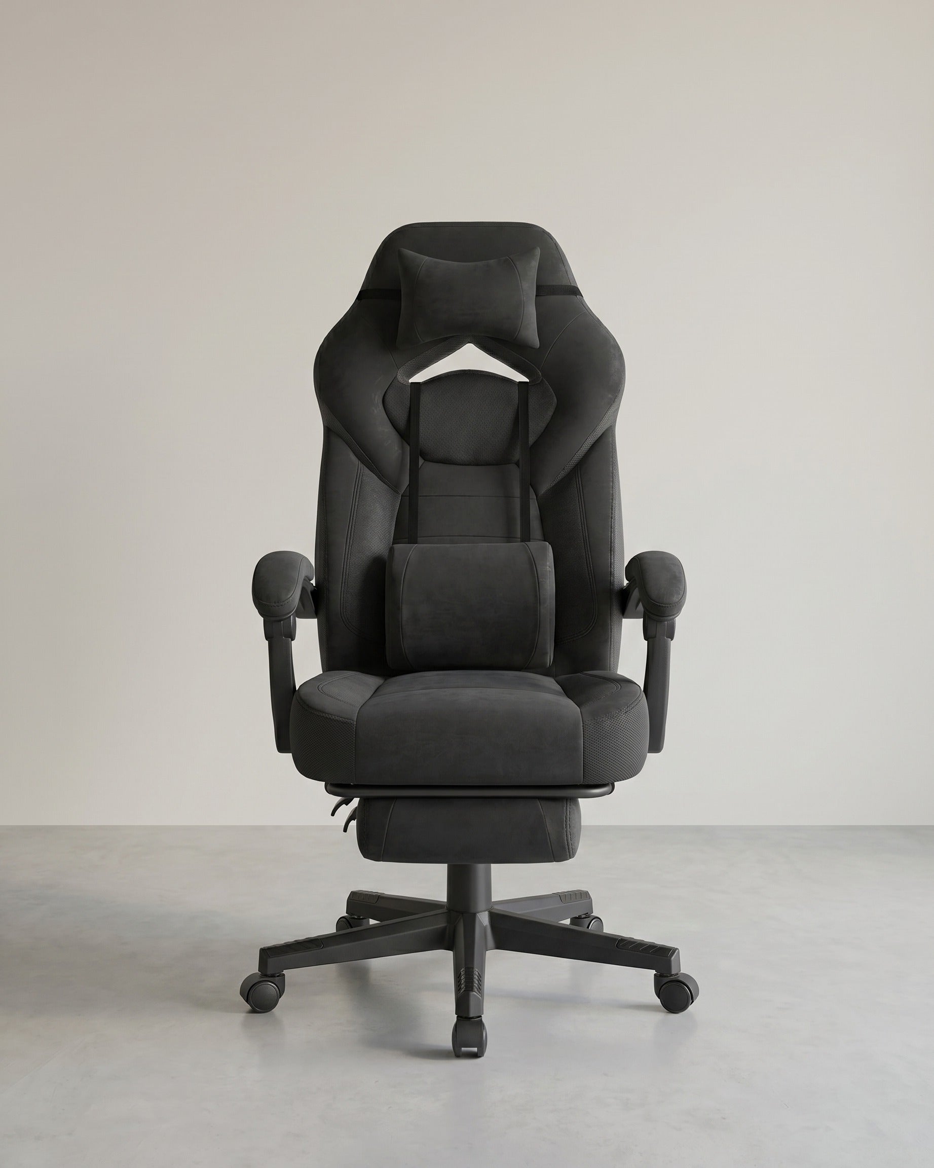Gaming-Stuhl mit Fußstütze – ergonomisch – neigbar – höhenverstellbar
