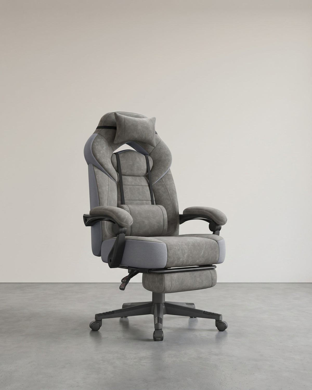 Gaming-Stuhl mit Fußstütze – ergonomisch – neigbar – höhenverstellbar